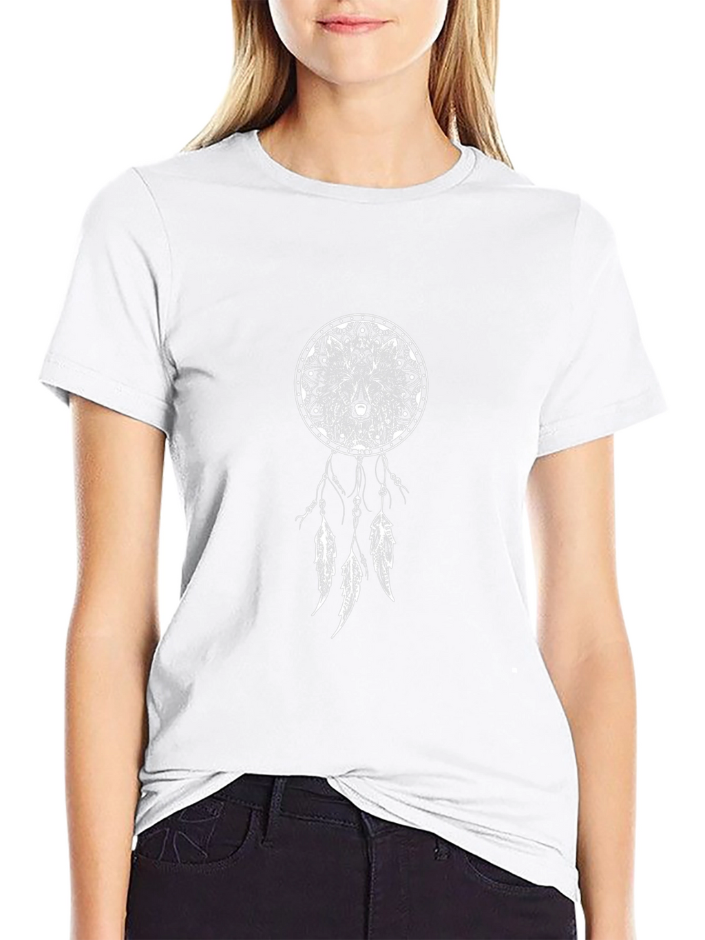 Wolf Dreamcatcher Graphic Tee - Unisex Black T-Shirt