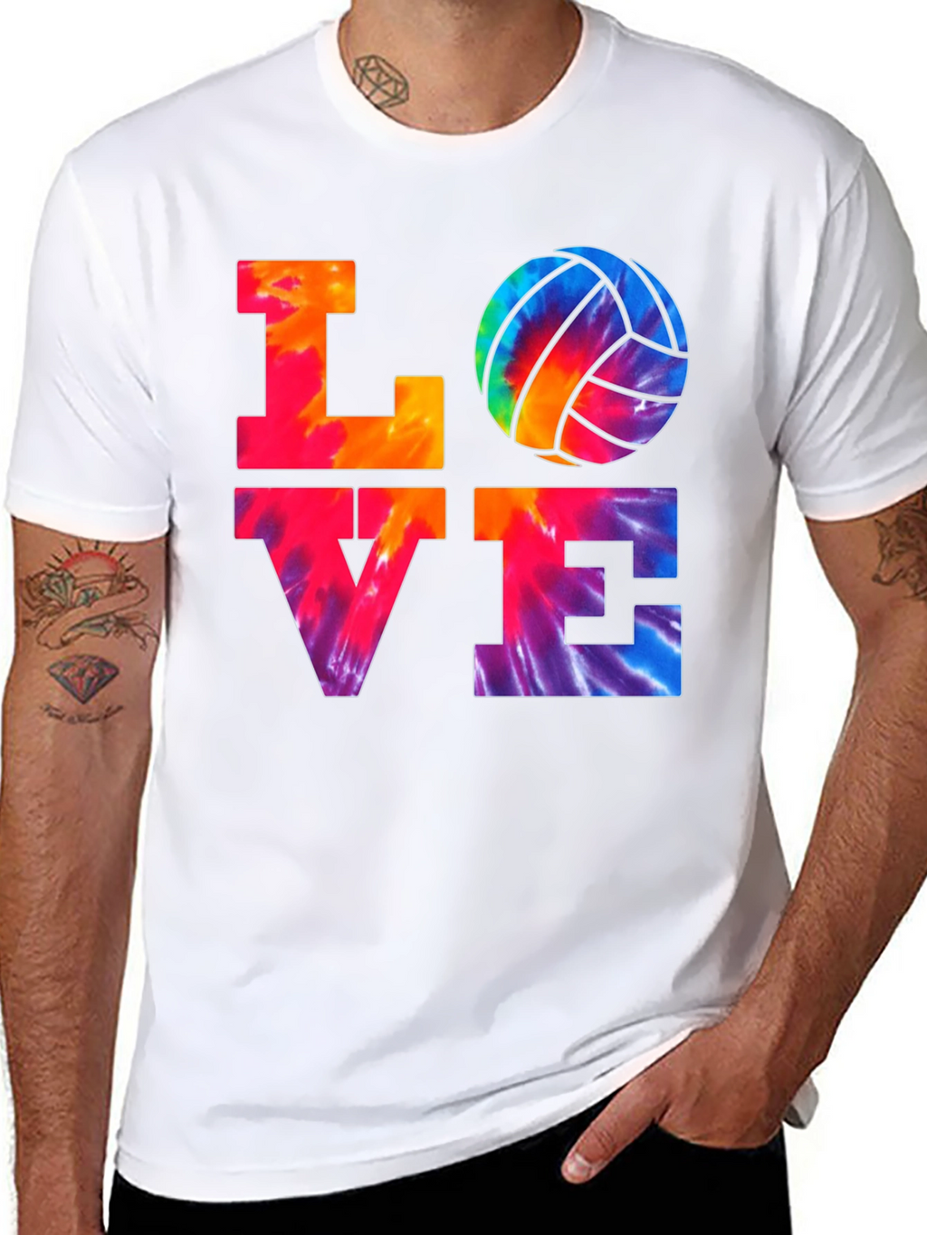 Love Volleyball Tie-Dye T-Shirt