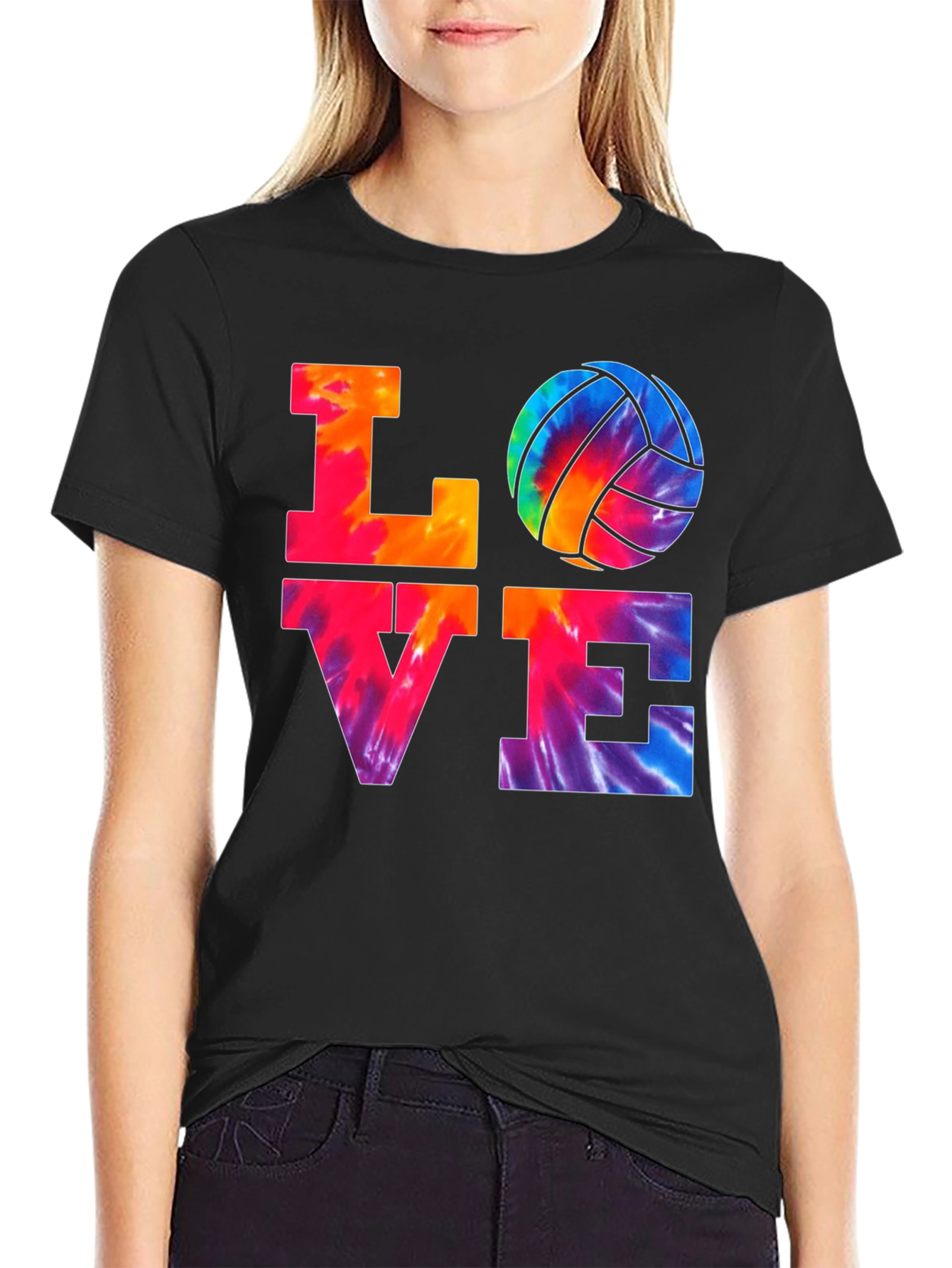 Love Volleyball Tie-Dye T-Shirt