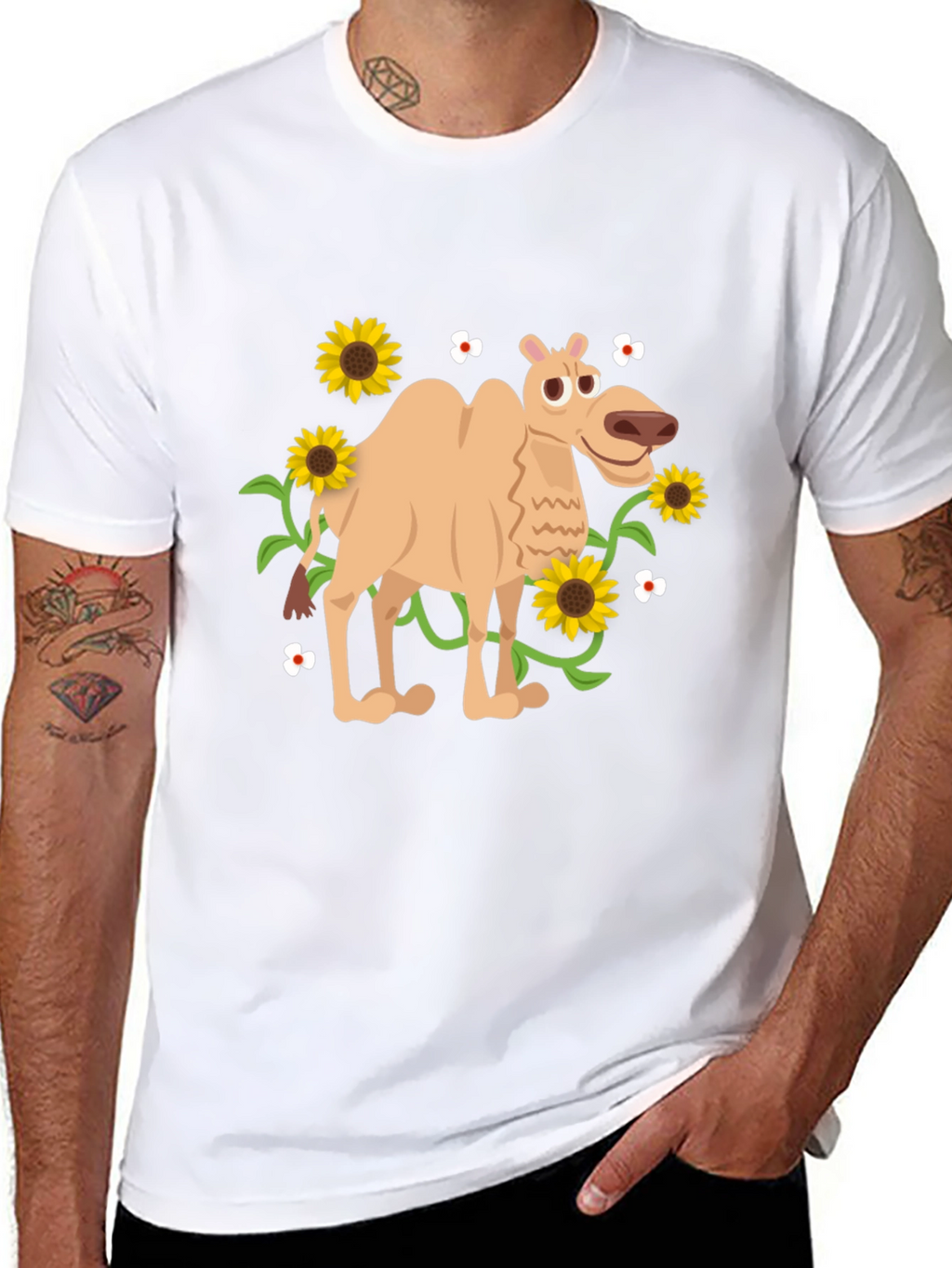 Camel and Sunflowers Graphic Tee