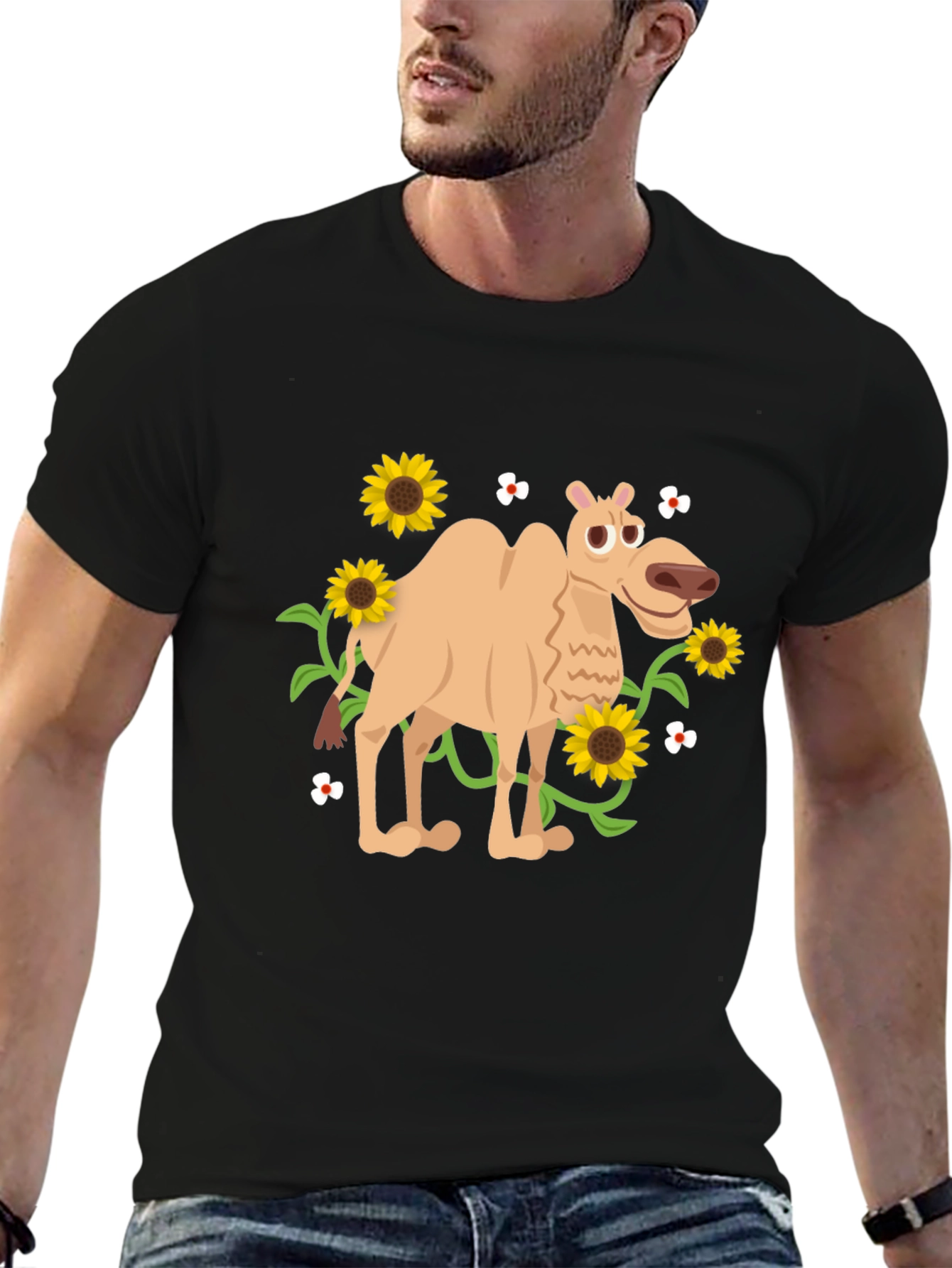 Camel and Sunflowers Graphic Tee
