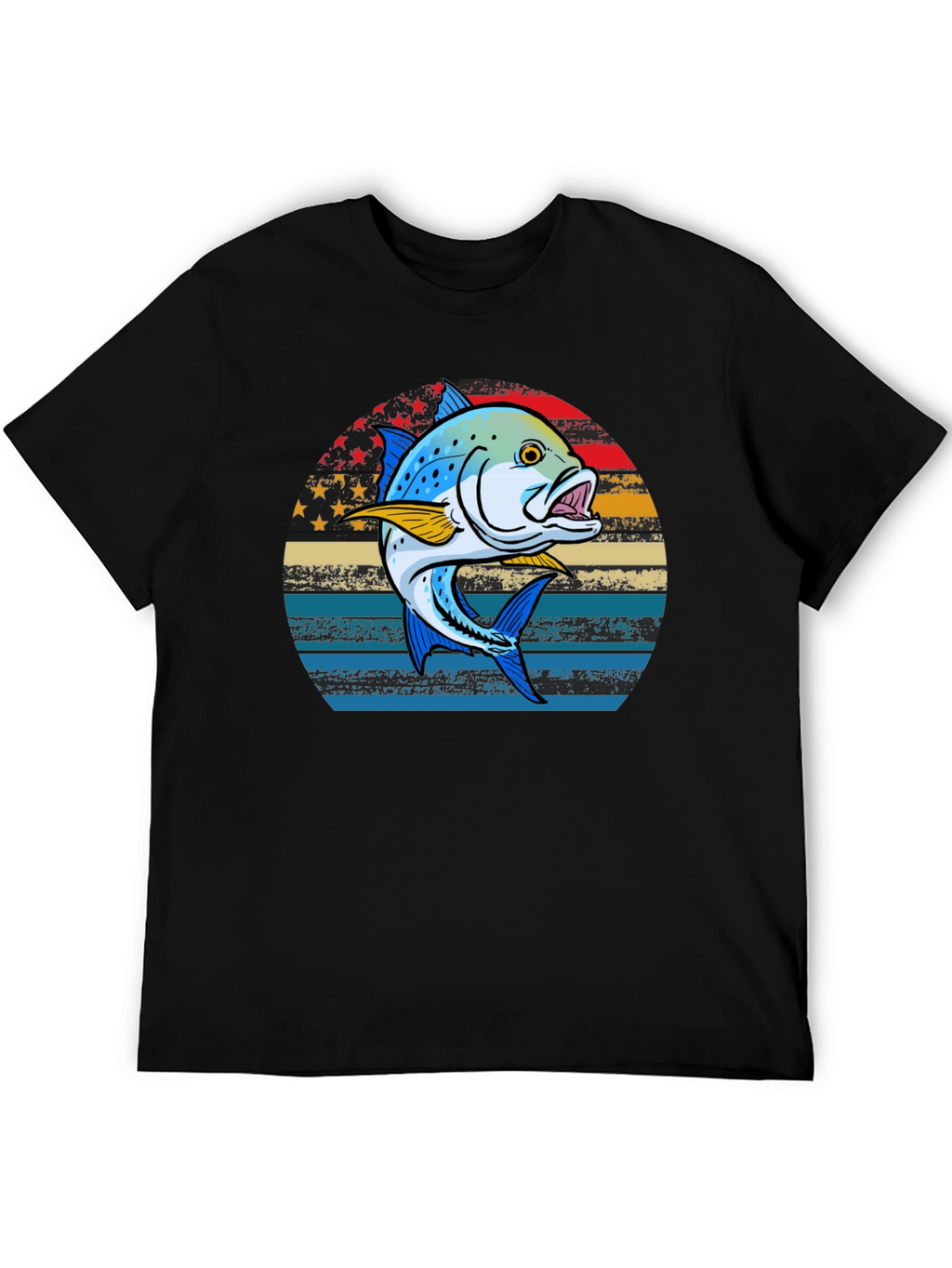 Fishing T-Shirt: Patriotic Fish Graphic Tee