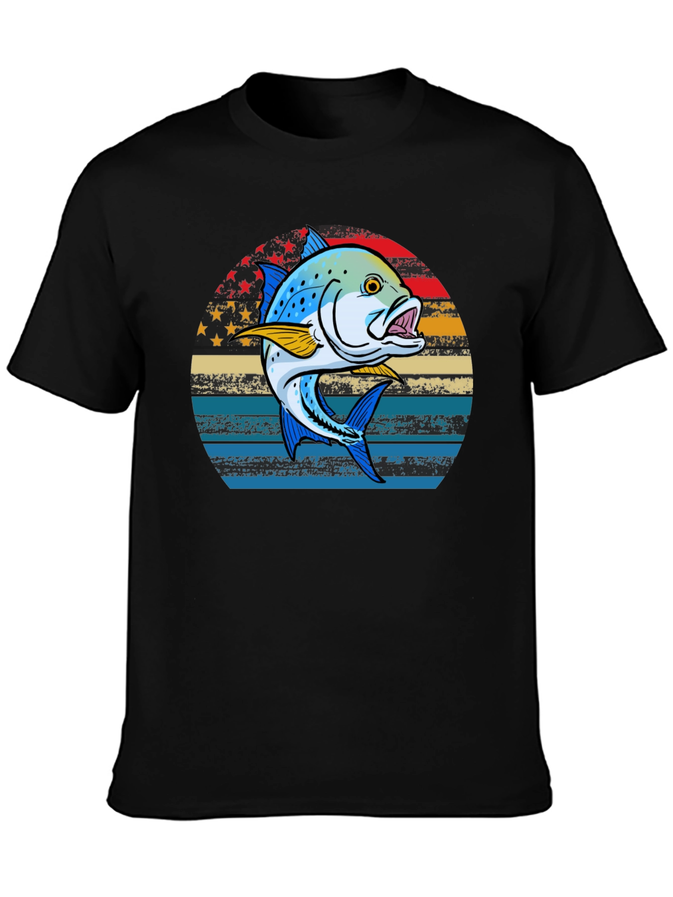 Fishing T-Shirt: Patriotic Fish Graphic Tee