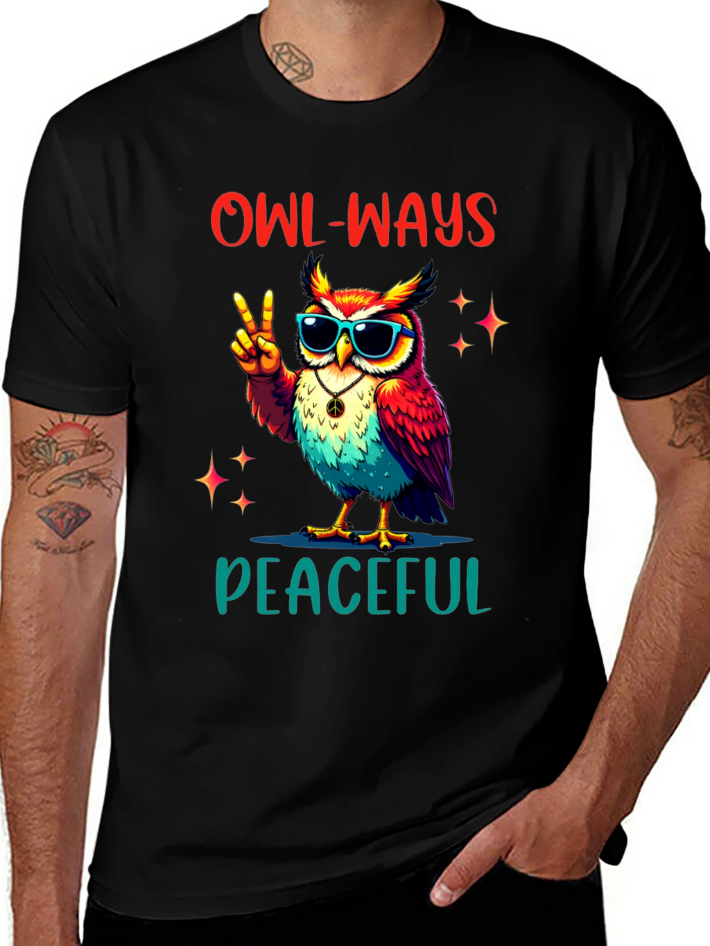 Owl-Ways Peaceful T-Shirt - Peace Love & Owls!