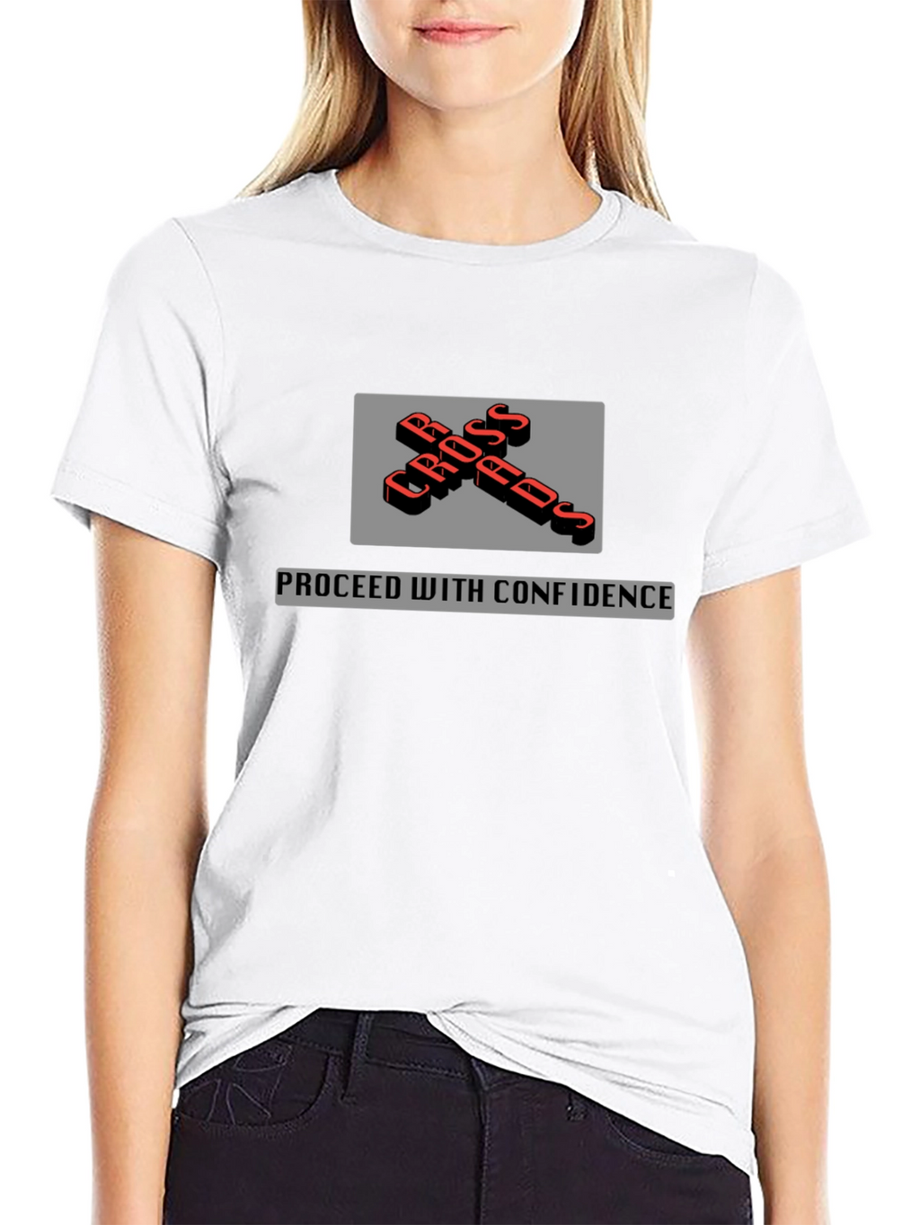Crossroads T-Shirt - Proceed with Confidence - Black