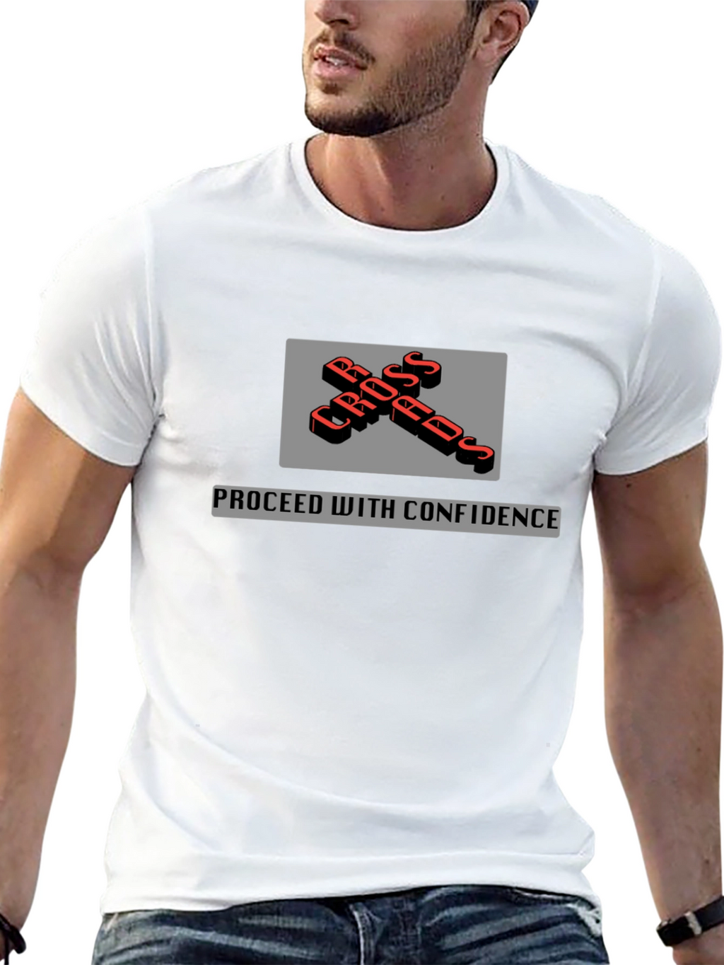 Crossroads T-Shirt - Proceed with Confidence - Black