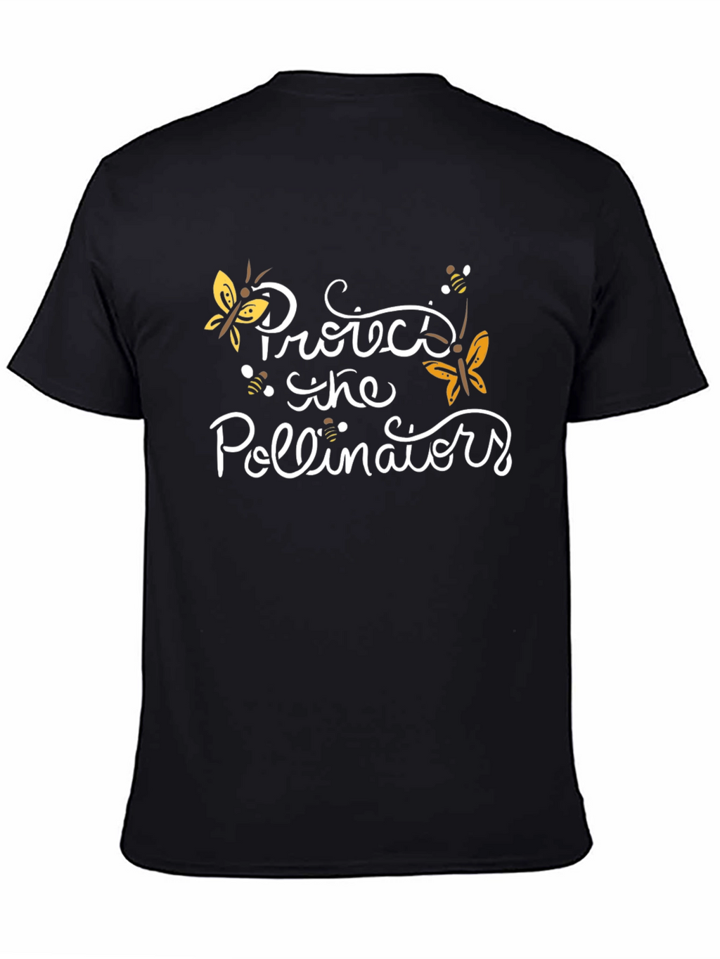 Protect Pollinators Black Graphic T-Shirt