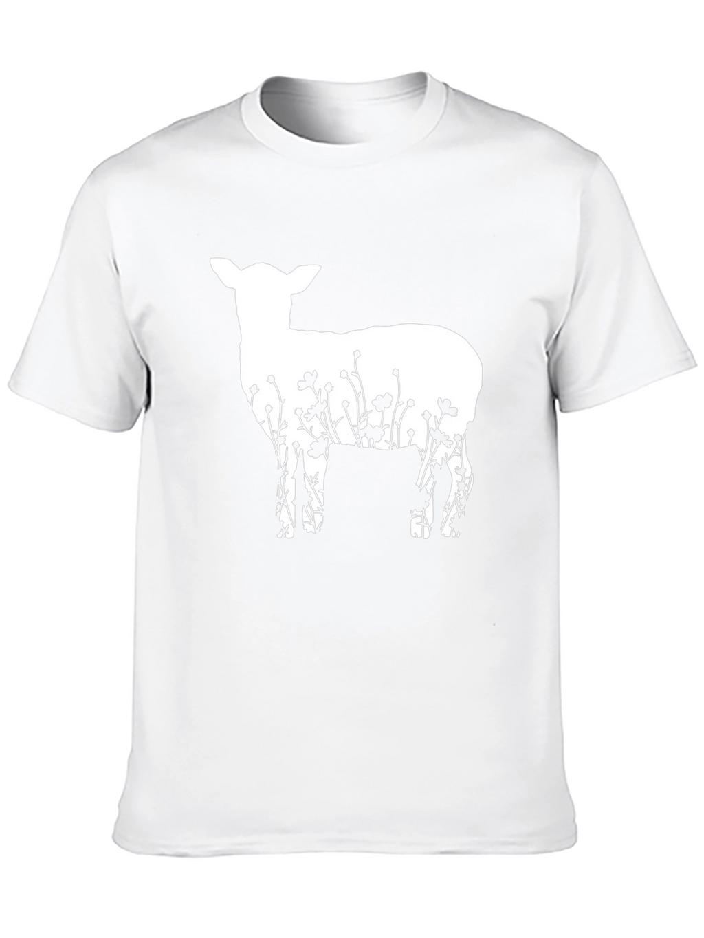 Lamb & Floral T-Shirt - Unique Graphic Tee