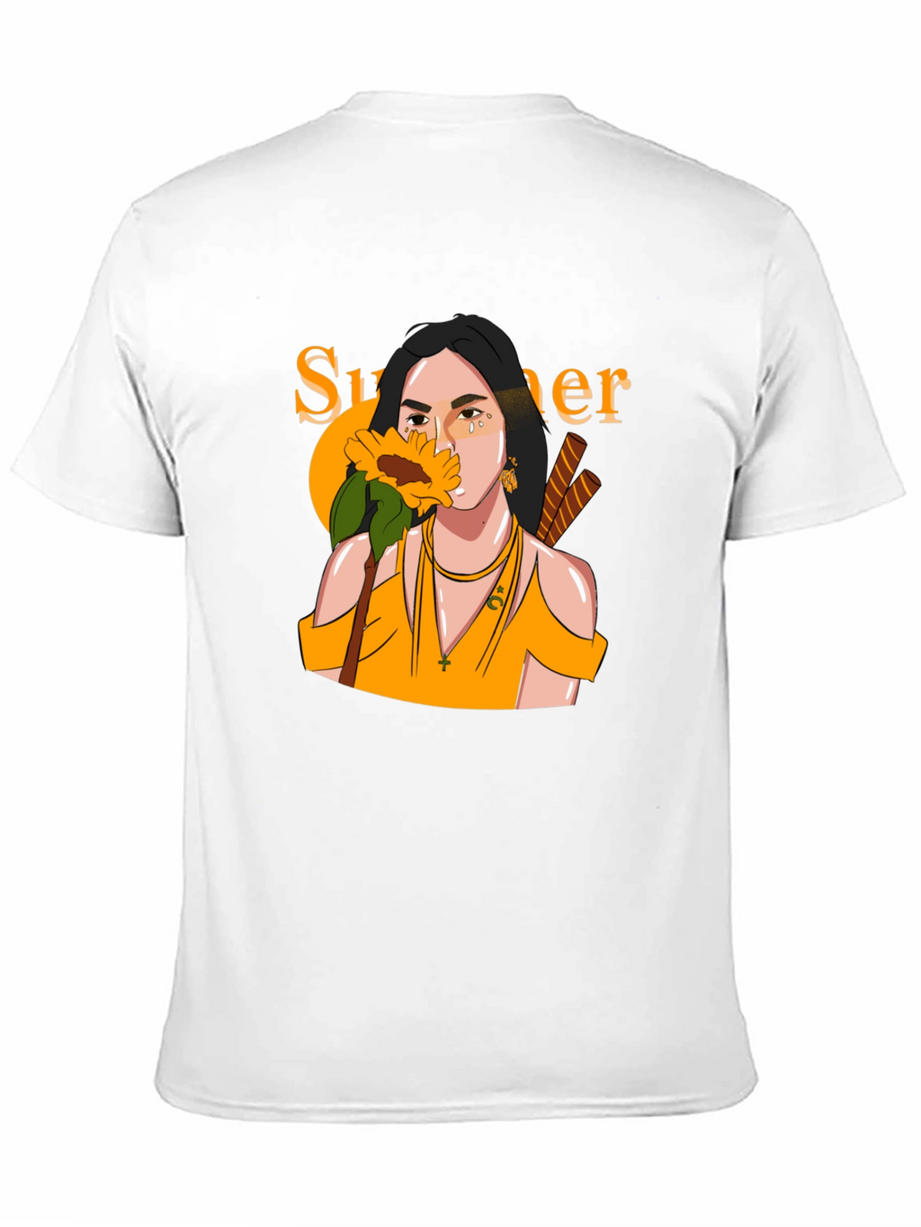 Summer Sunflower Graphic Black T-Shirt