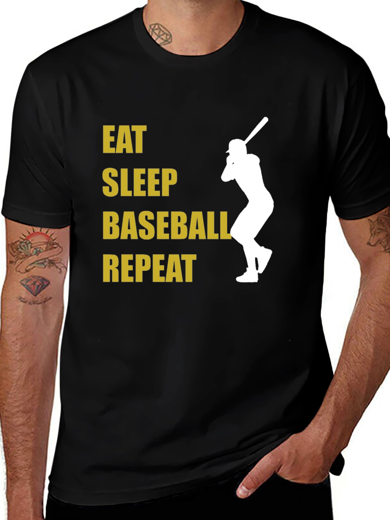 Eat Sleep Baseball Repeat Graphic T-Shirt