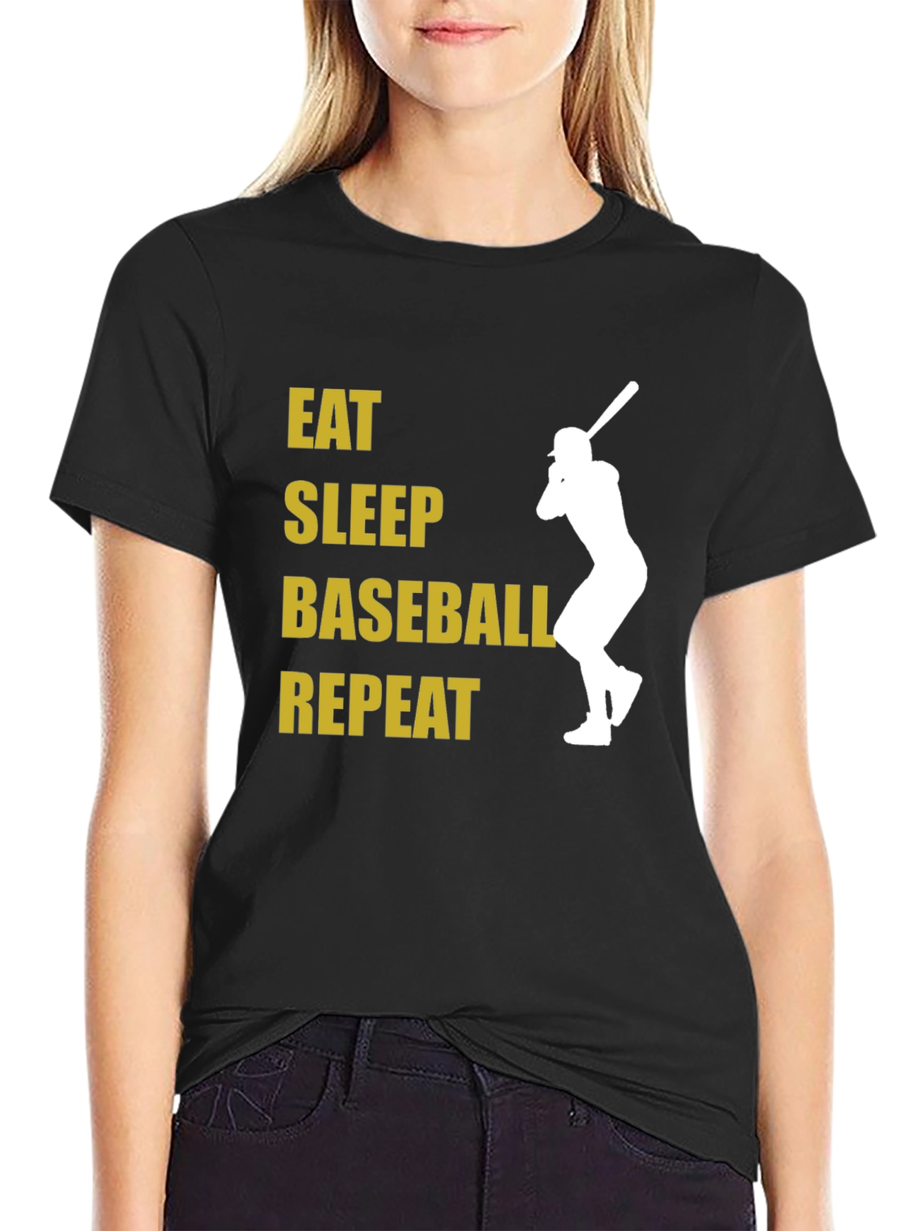 Eat Sleep Baseball Repeat Graphic T-Shirt