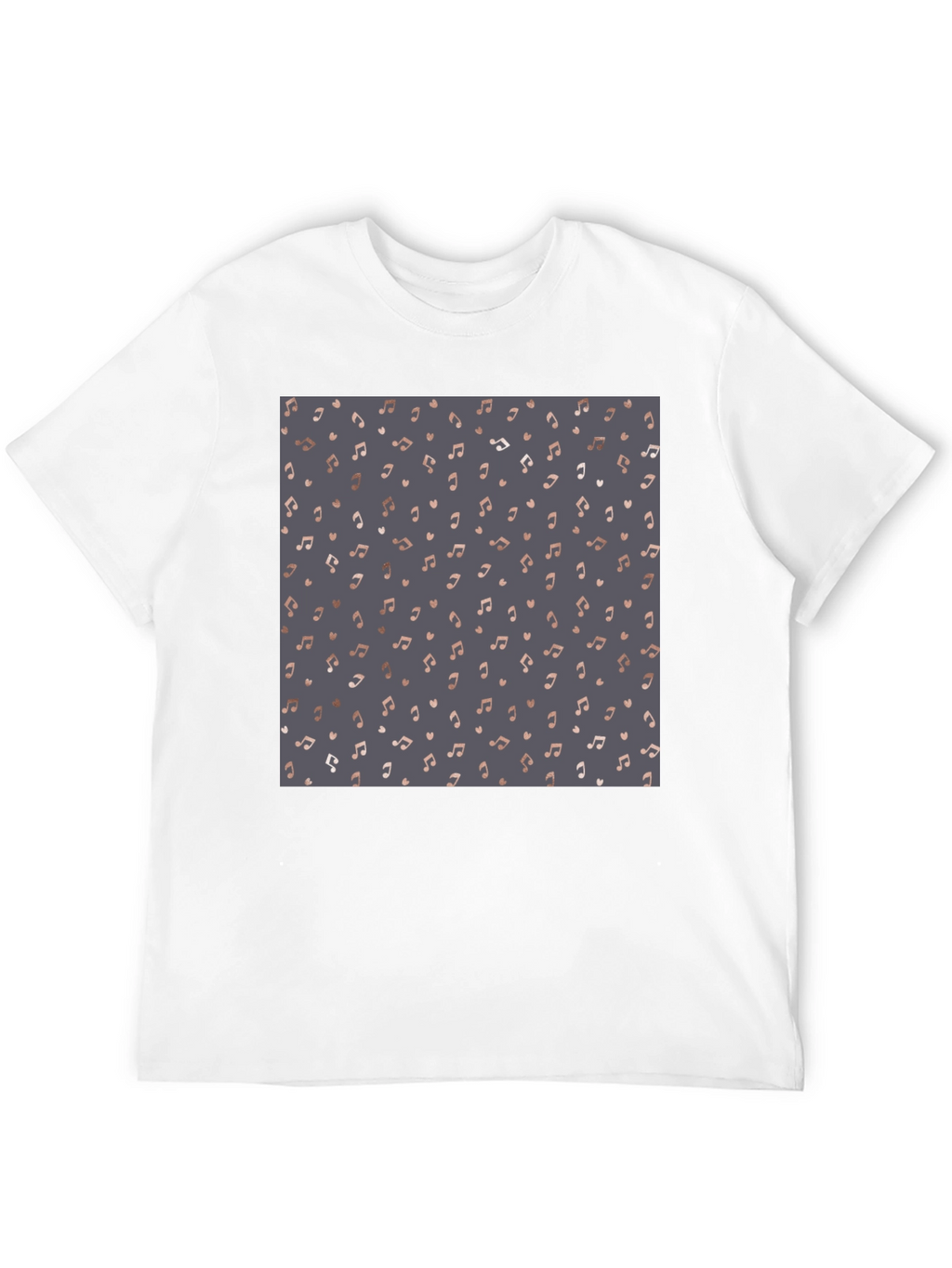 Stylish Music Note Print Black T-Shirt