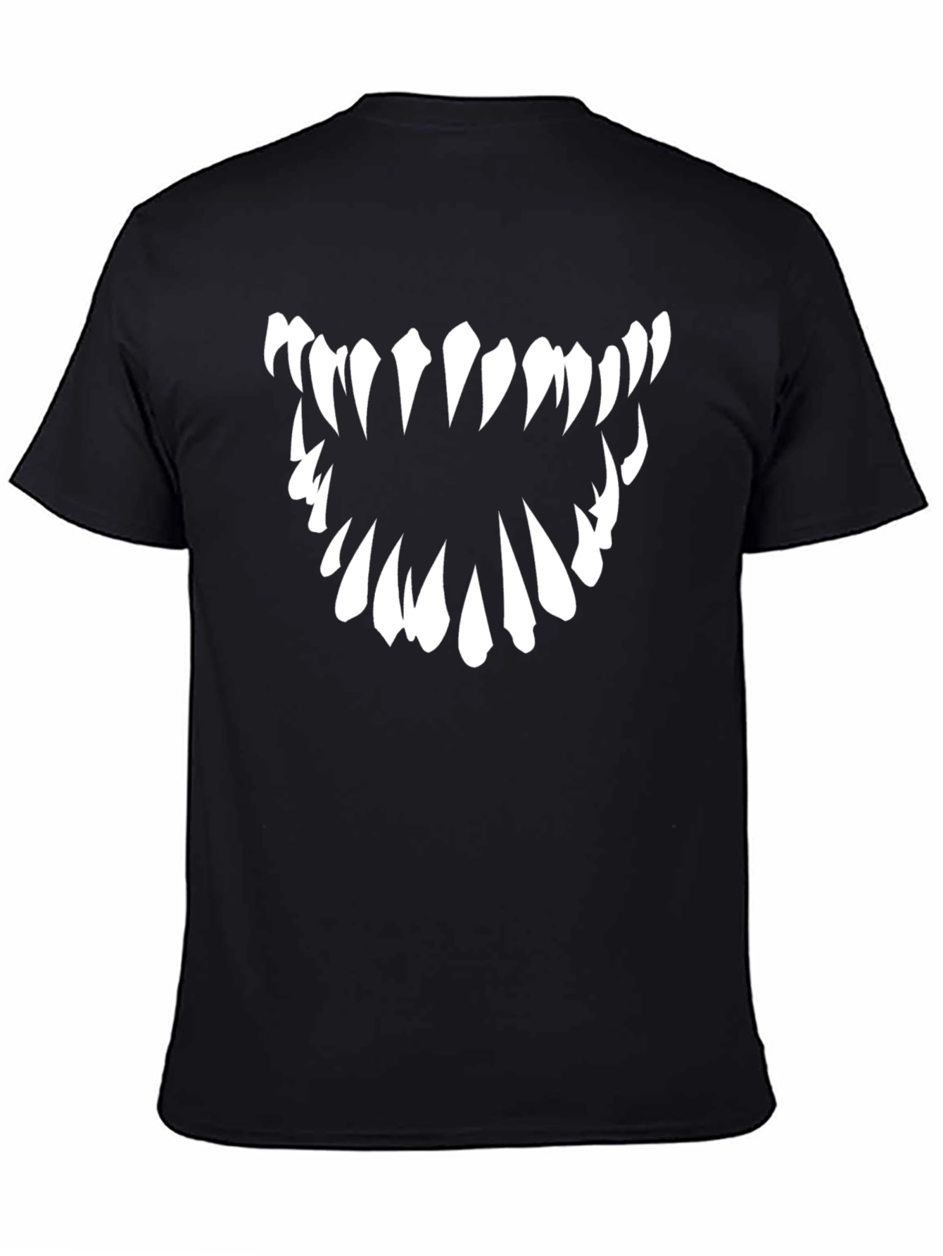 Monster Teeth Graphic Tee - Black Cotton T-Shirt