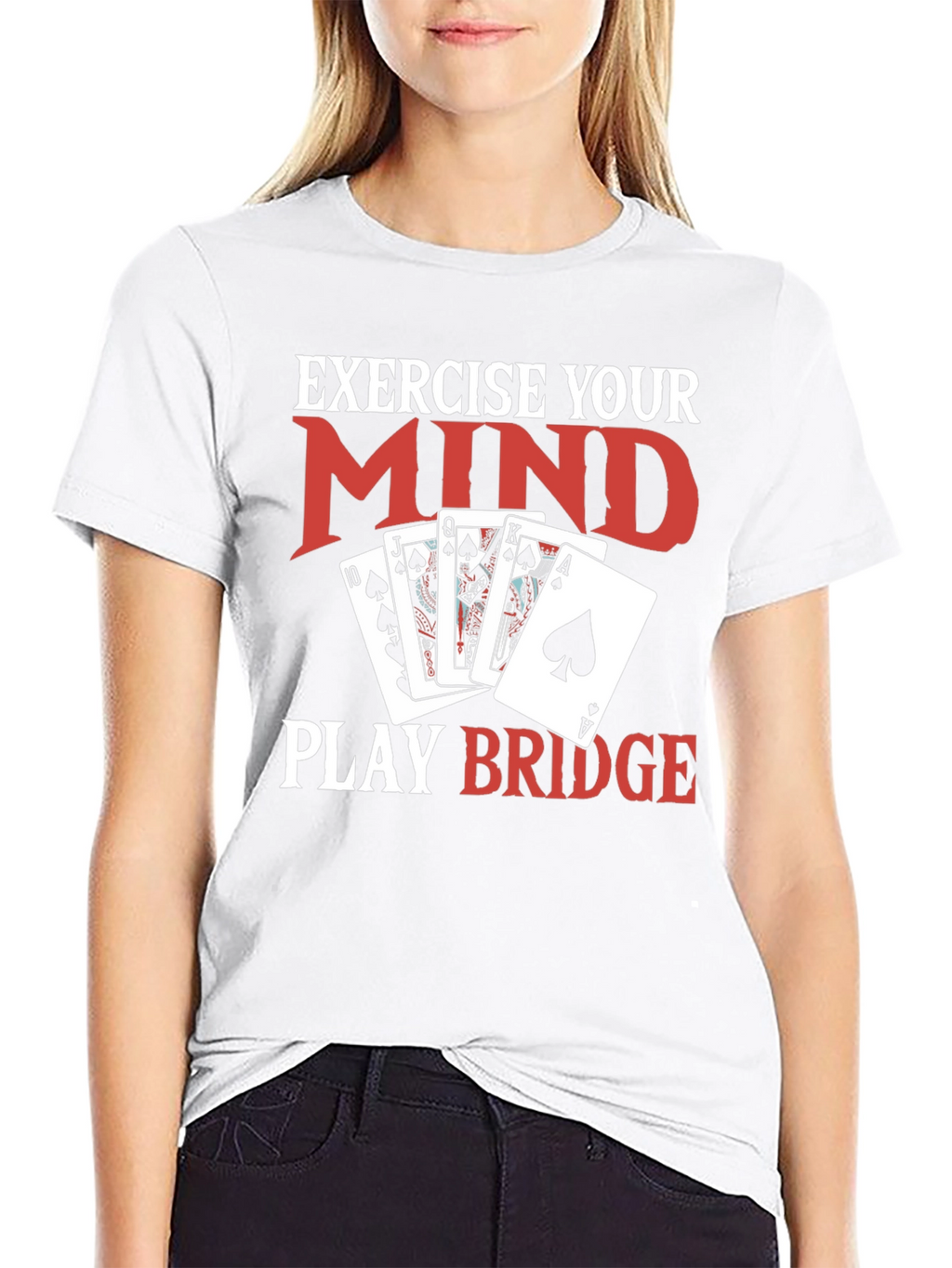 Exercise Your Mind Play Bridge Black T-Shirt