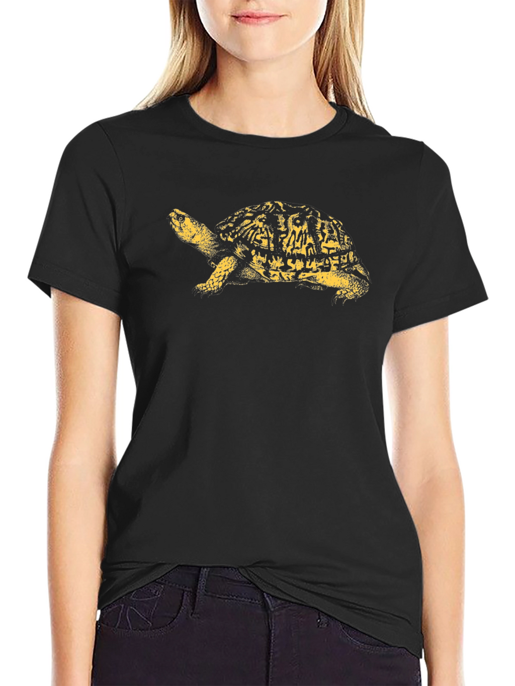 Turtle Graphic Tee - Black Cotton T-Shirt