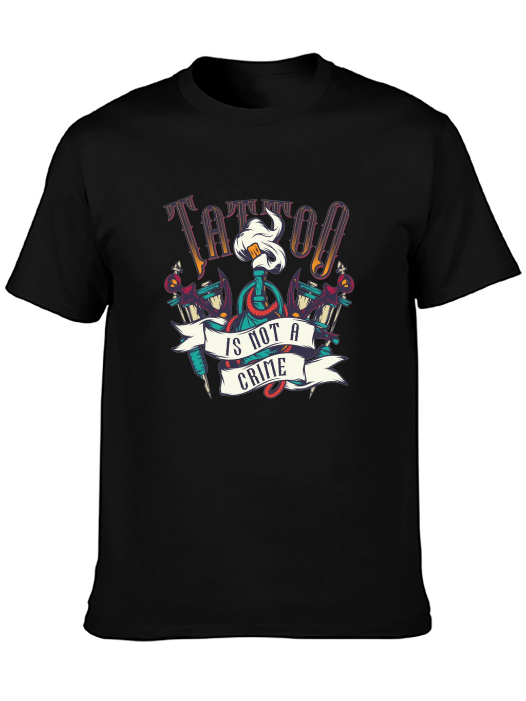 Tattoo Is Not A Crime Graphic Tee - Black