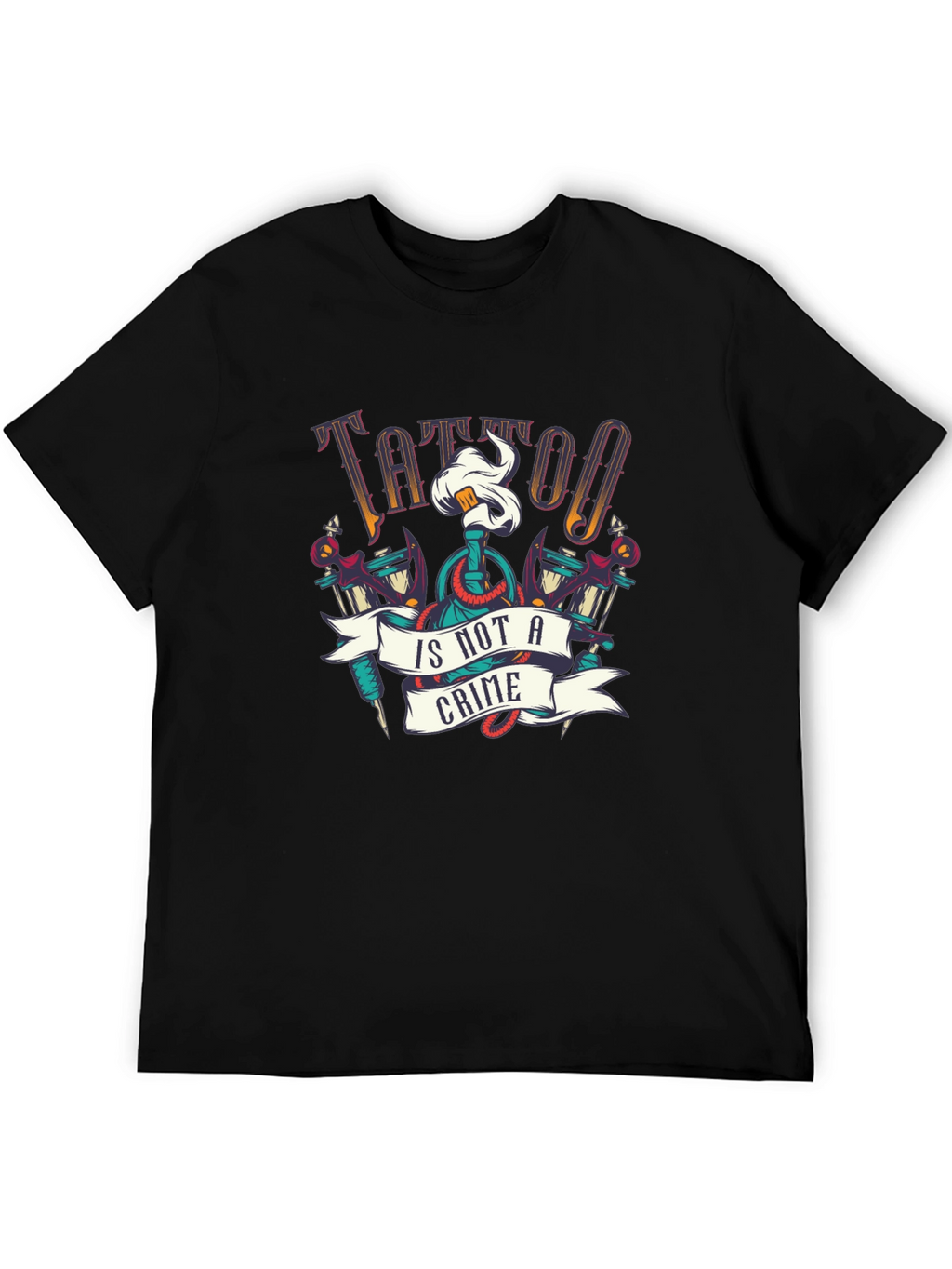 Tattoo Is Not A Crime Graphic Tee - Black