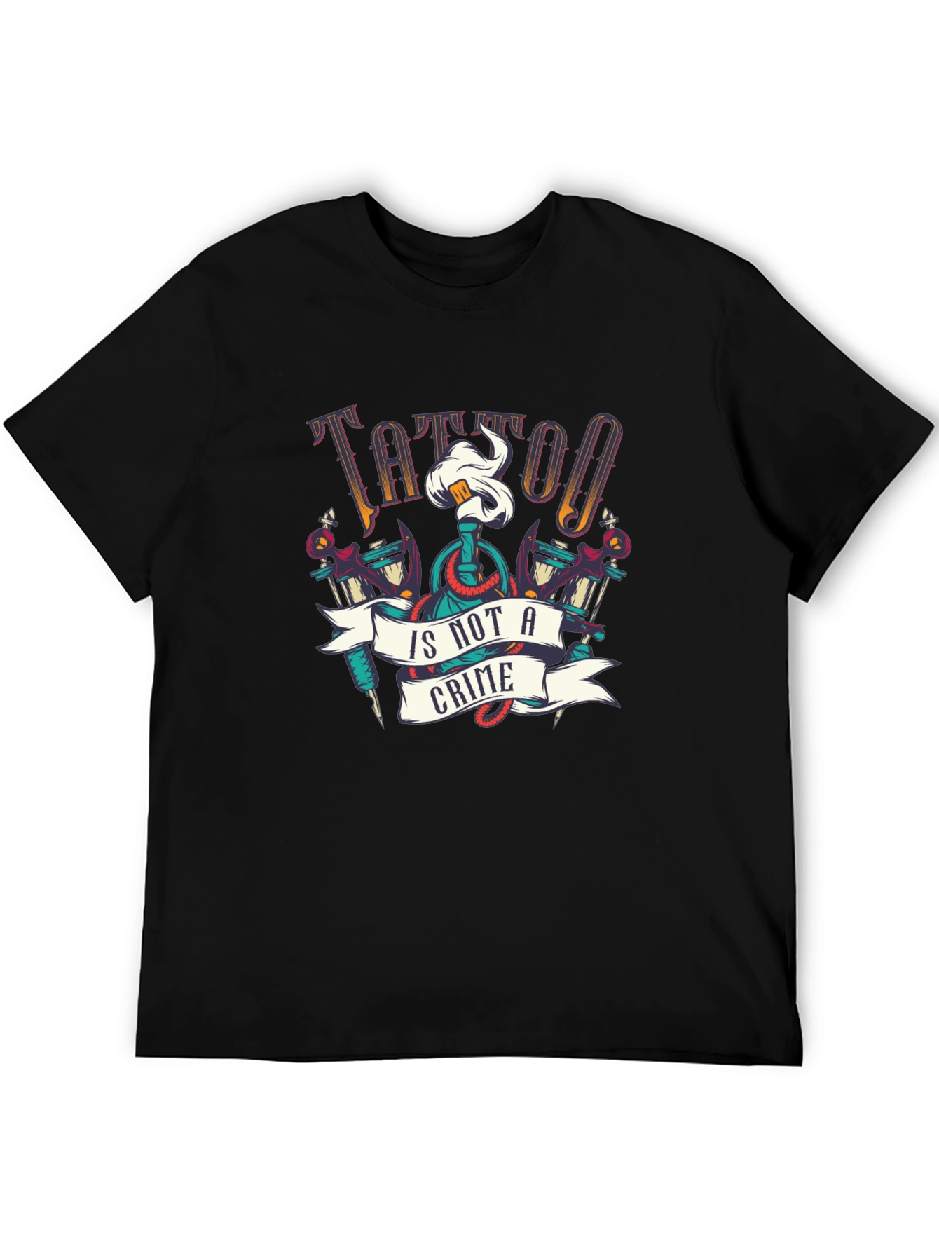 Tattoo Is Not A Crime Graphic Tee - Black