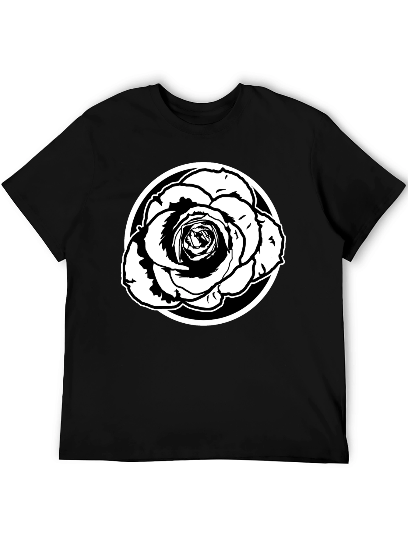 Black Rose Graphic Tee - Stylish Mens Casual Shirt