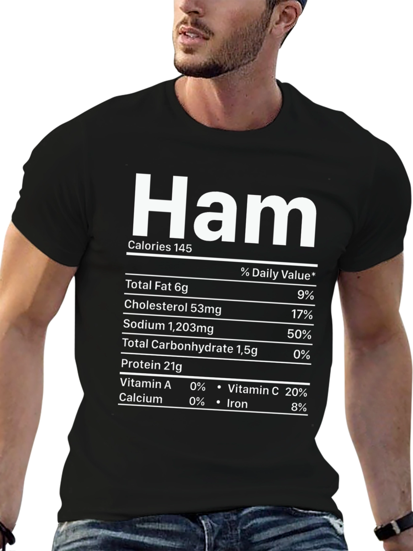Ham Nutrition Facts Novelty Graphic T-Shirt