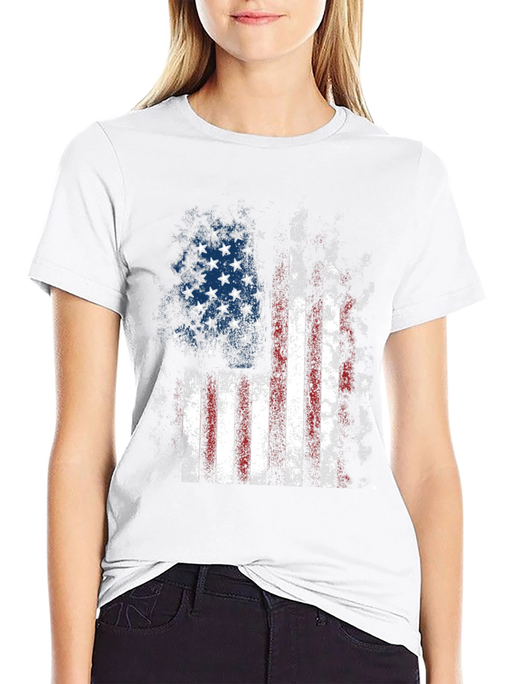 Distressed American Flag Graphic T-Shirt