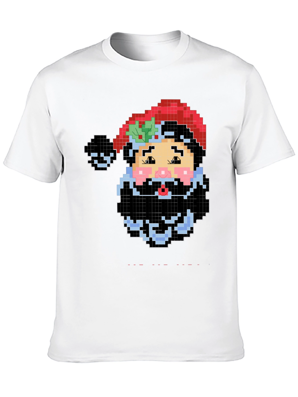 Pixel Santa Black T-Shirt
