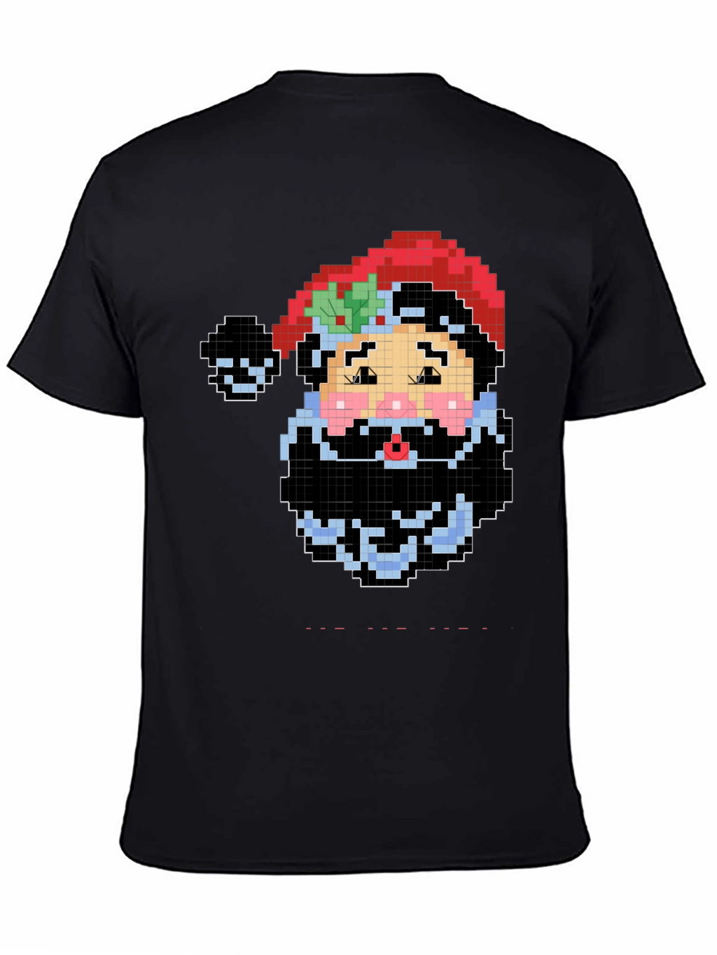 Pixel Santa Black T-Shirt