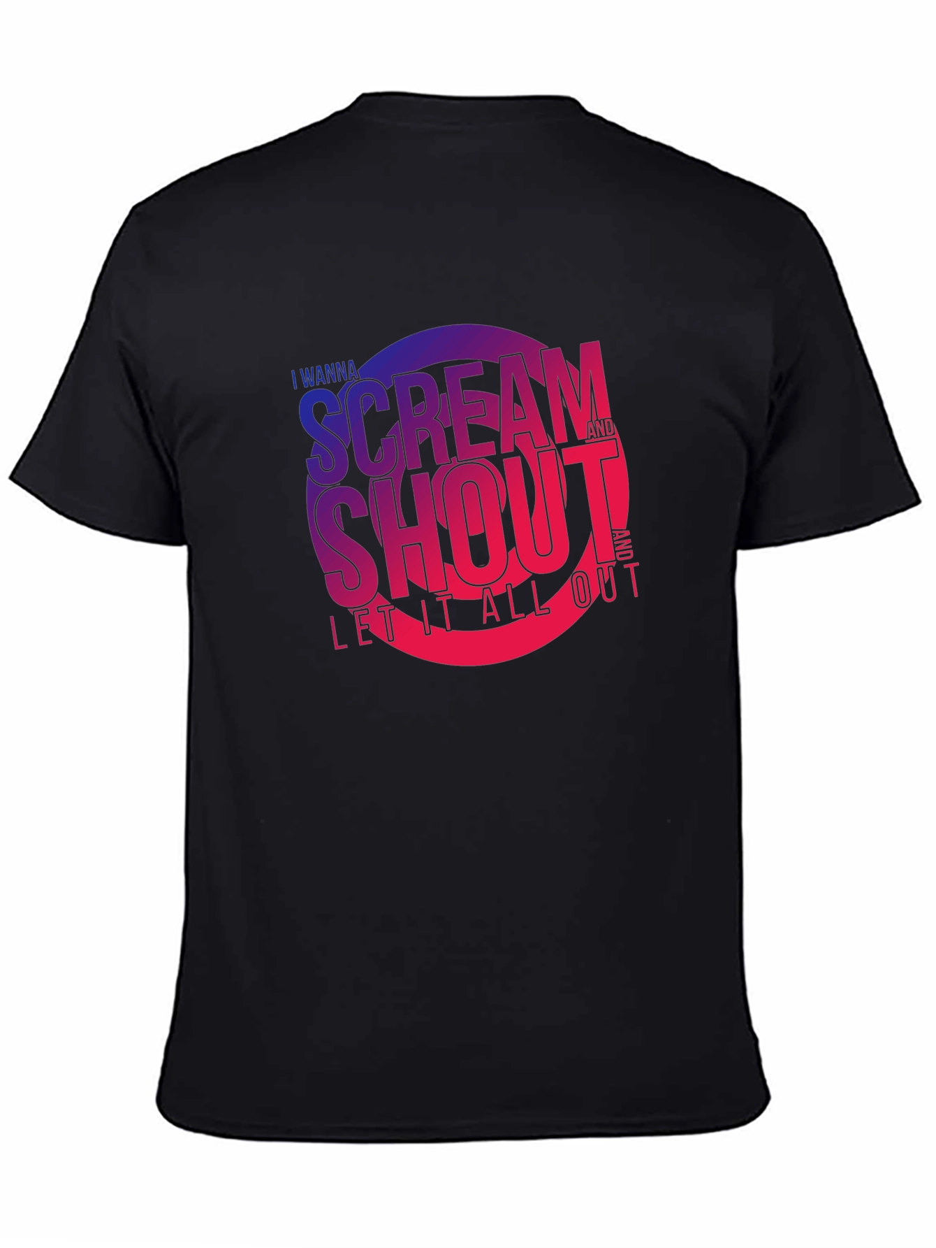 Scream & Shout Graphic Tee - Black Cotton Blend T-Shirt