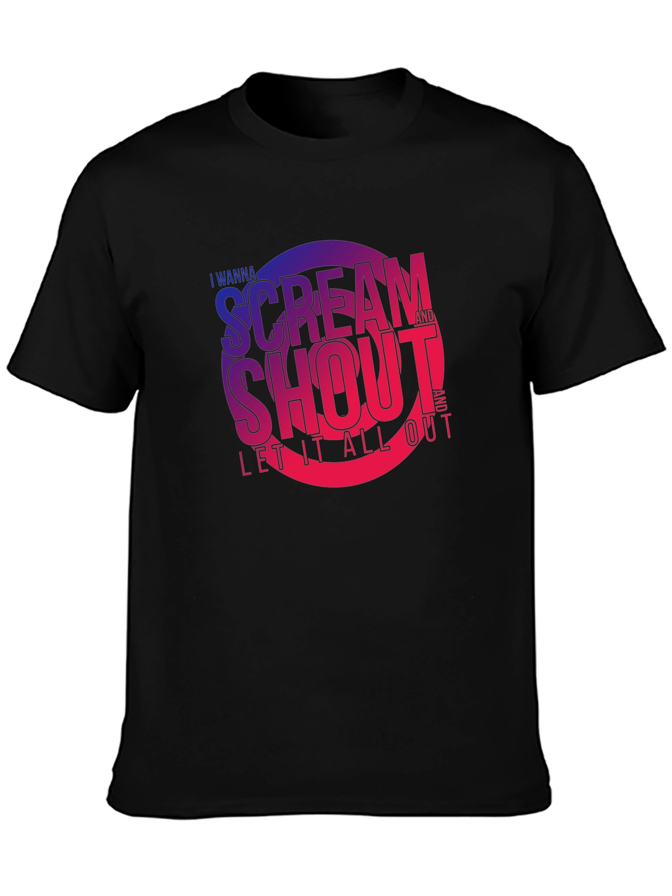 Scream & Shout Graphic Tee - Black Cotton Blend T-Shirt