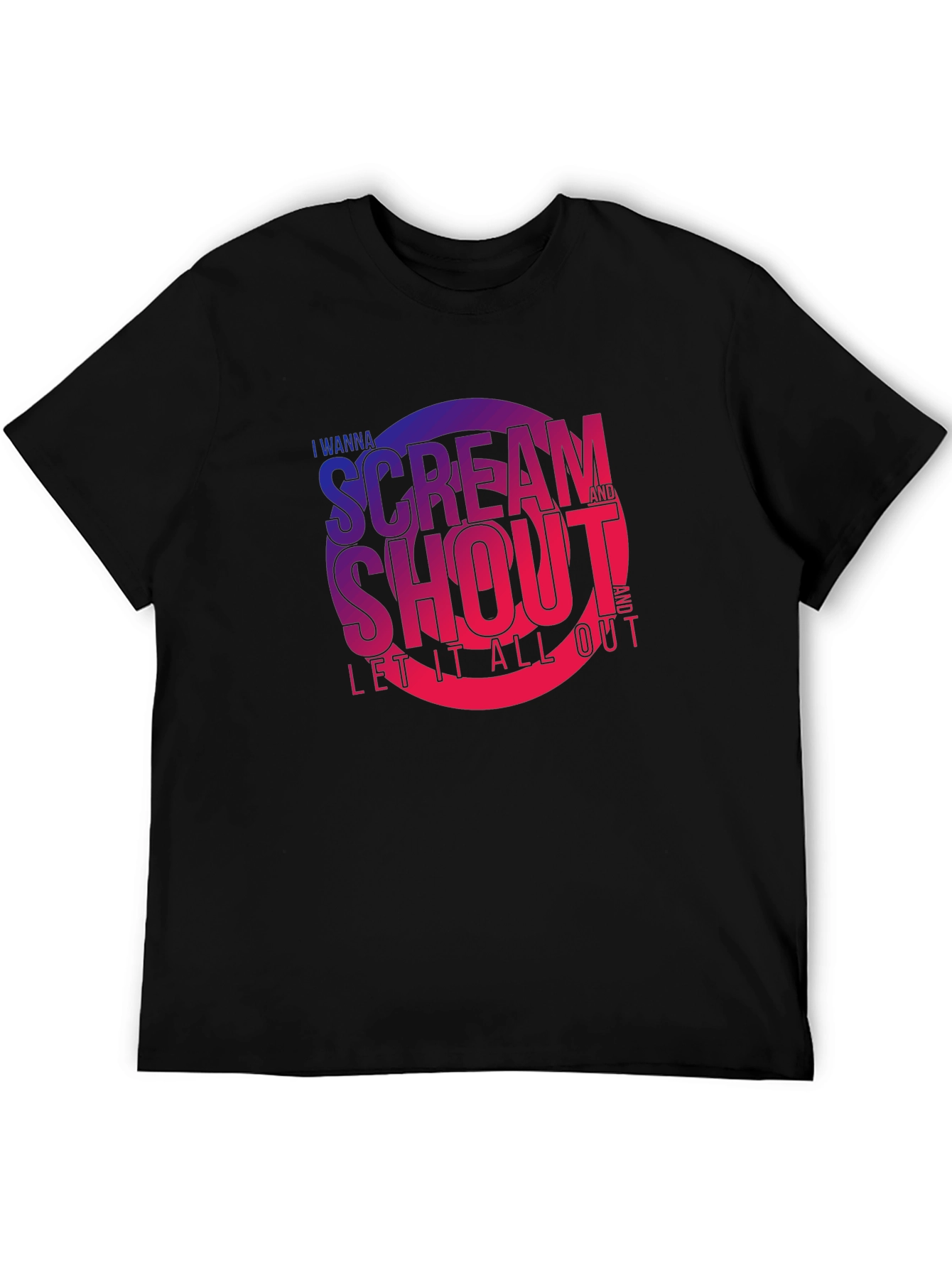 Scream & Shout Graphic Tee - Black Cotton Blend T-Shirt