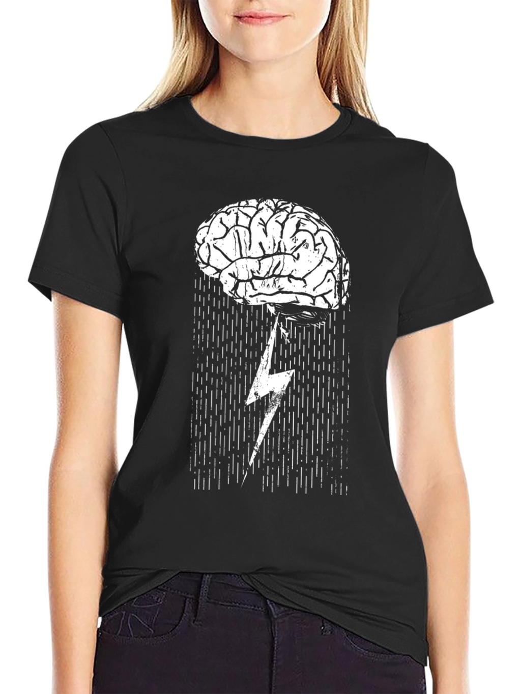 Brainstorm T-Shirt: Lightning Bolt Brain Design
