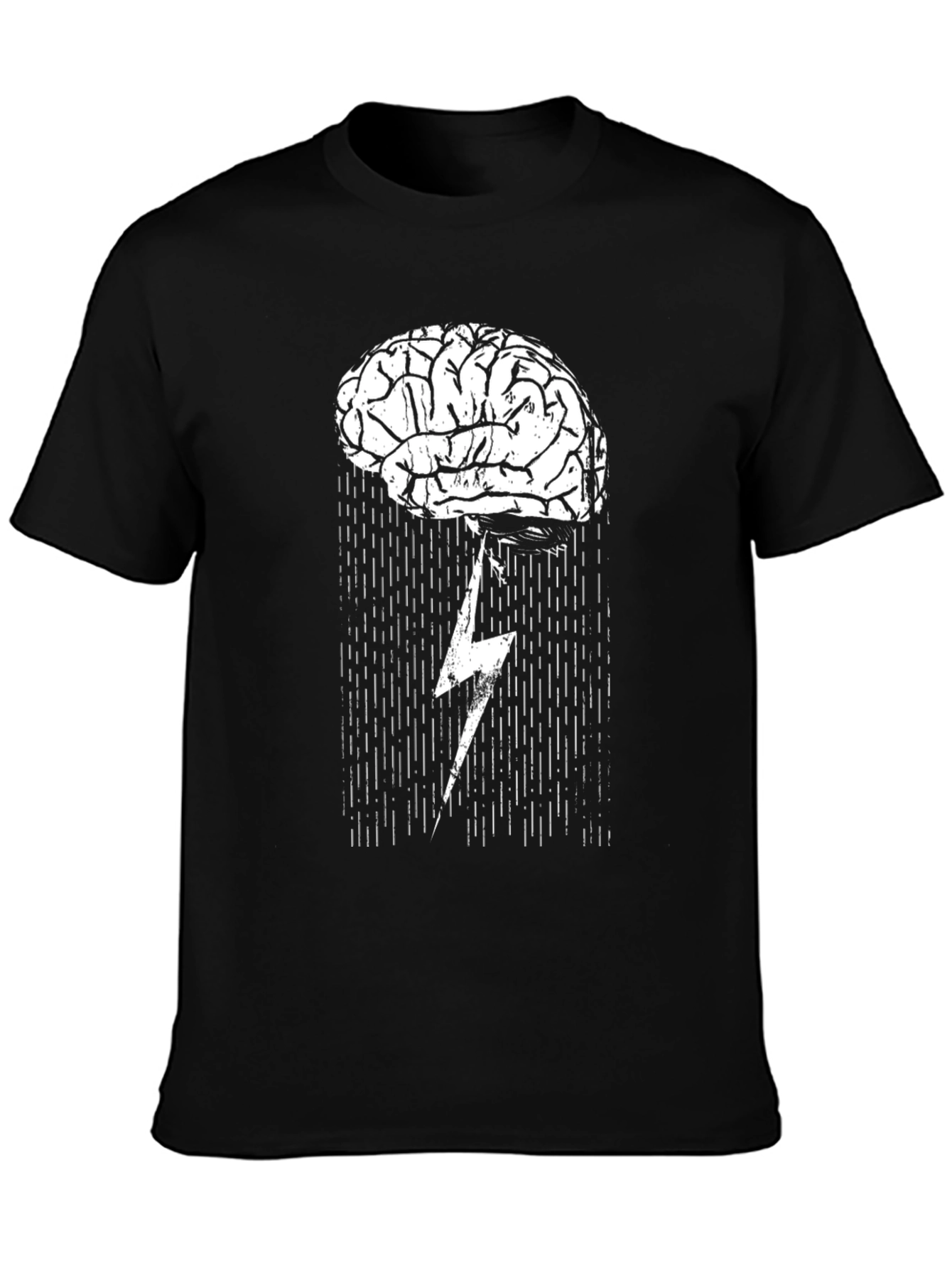 Brainstorm T-Shirt: Lightning Bolt Brain Design