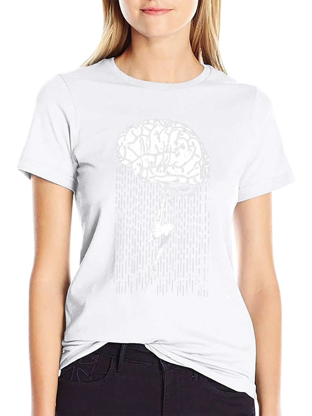 Brainstorm T-Shirt: Lightning Bolt Brain Design