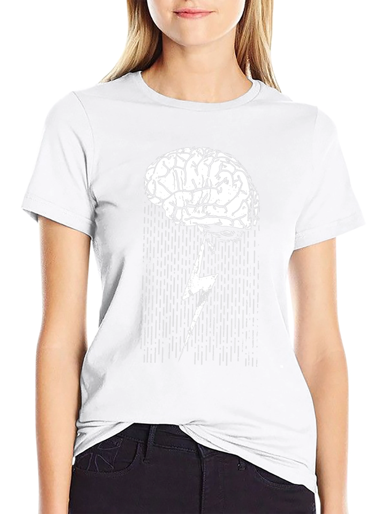 Brainstorm T-Shirt: Lightning Bolt Brain Design