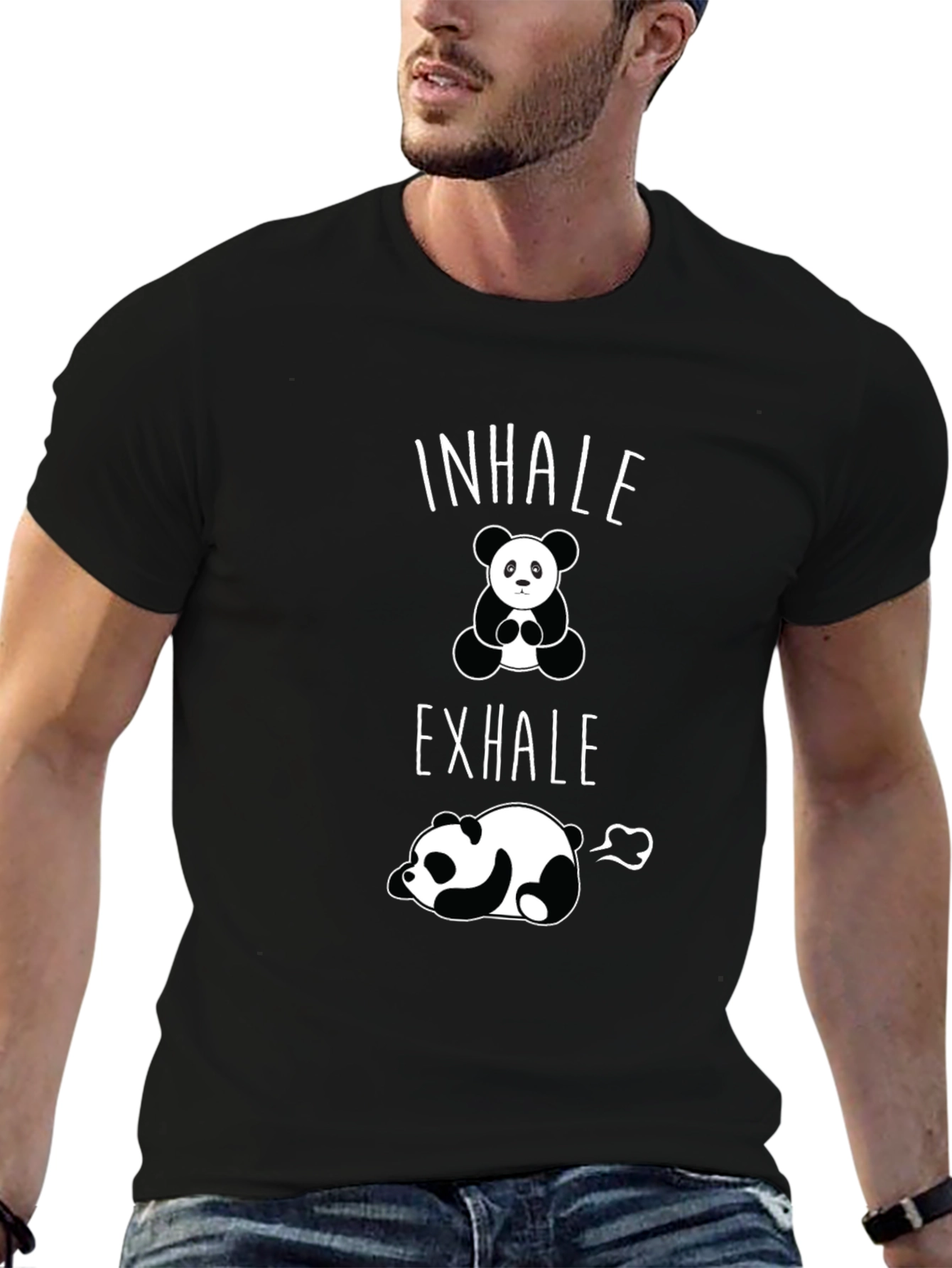 Inhale Exhale Panda Graphic T-Shirt
