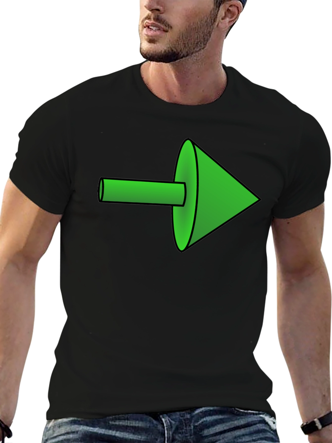 Green Arrow Graphic Black Tee