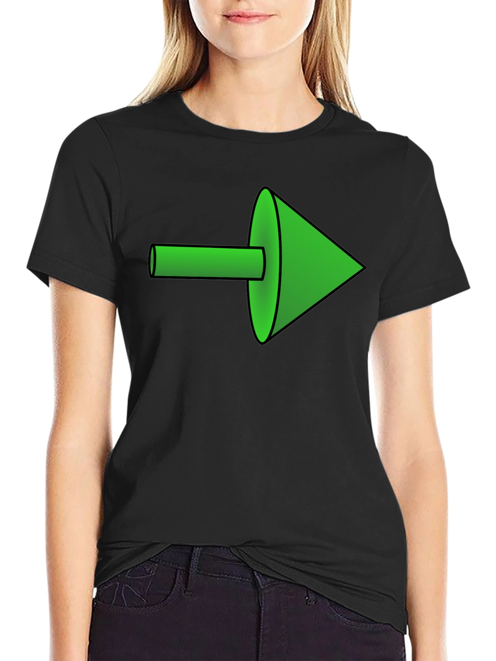 Green Arrow Graphic Black Tee