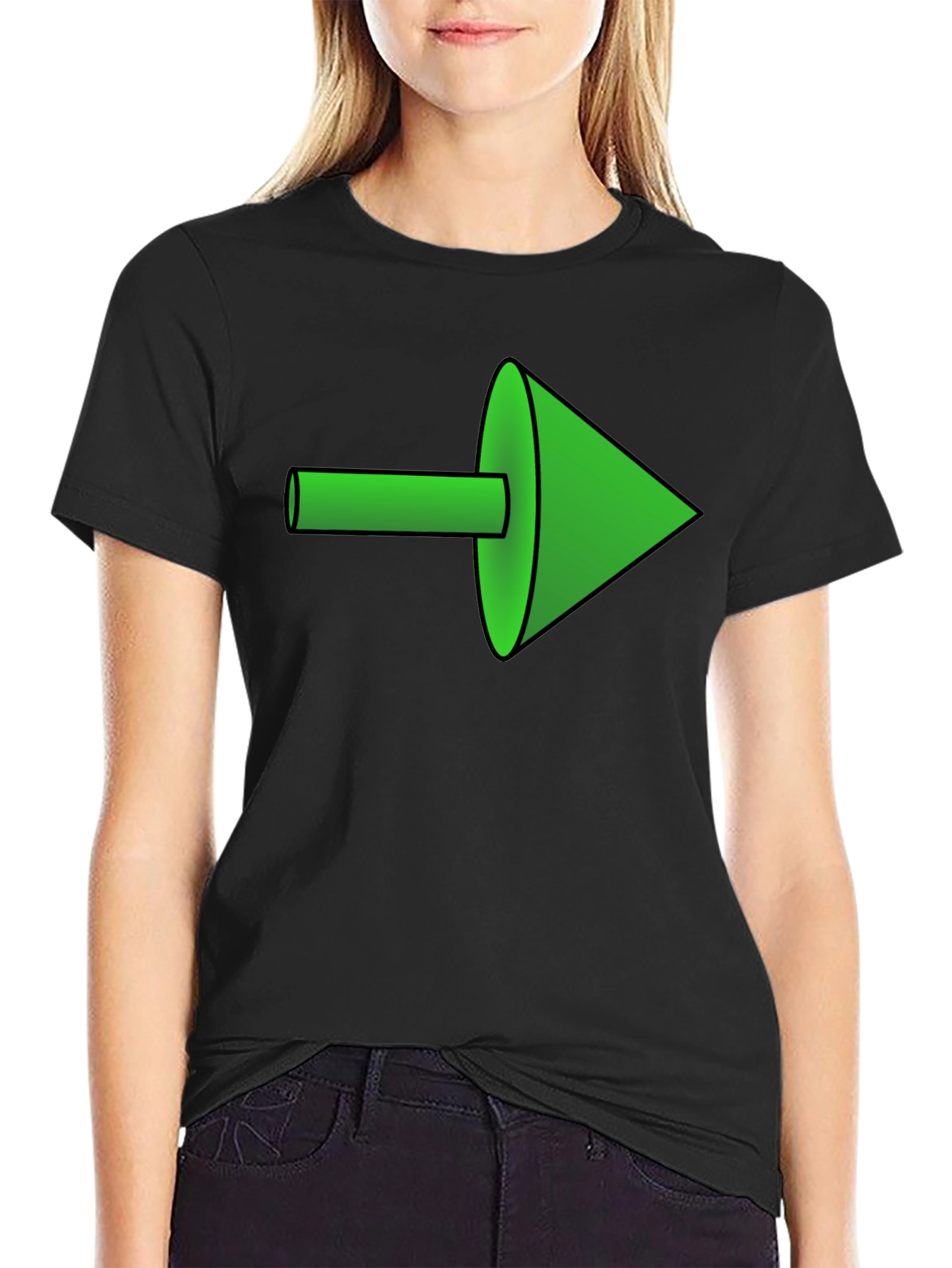 Green Arrow Graphic Black Tee