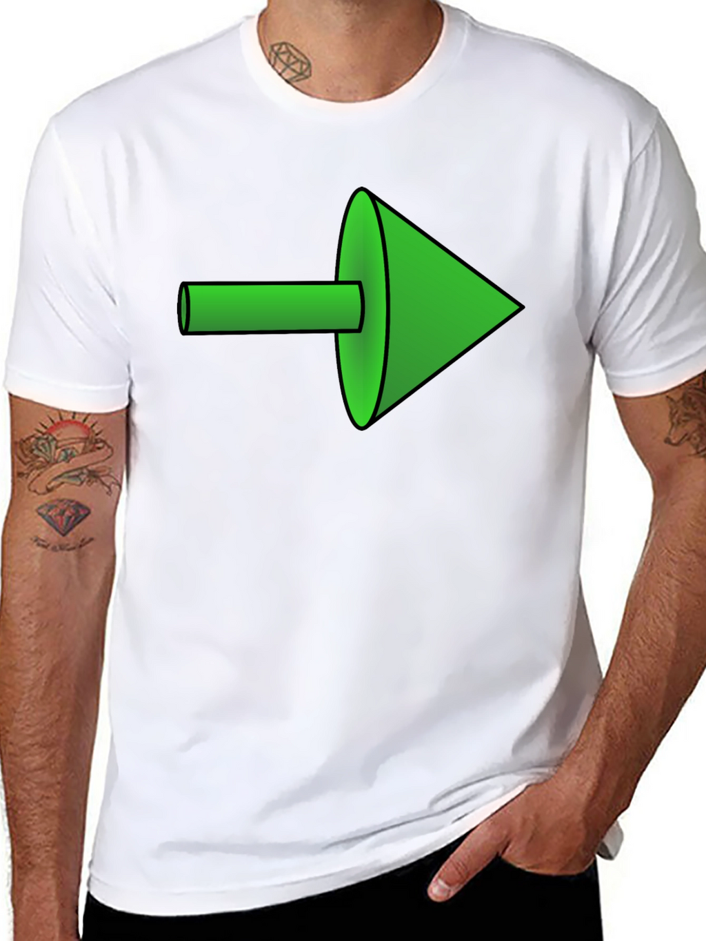 Green Arrow Graphic Black Tee
