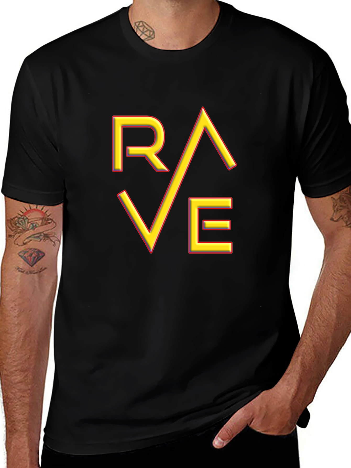 Rave Graphic T-Shirt - Trendy Party Wear