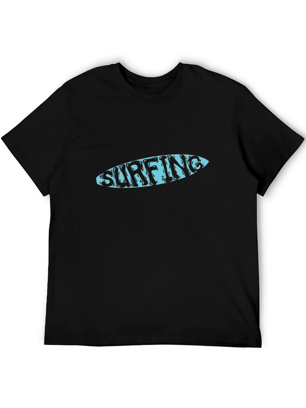 Surfing Graphic Black T-Shirt