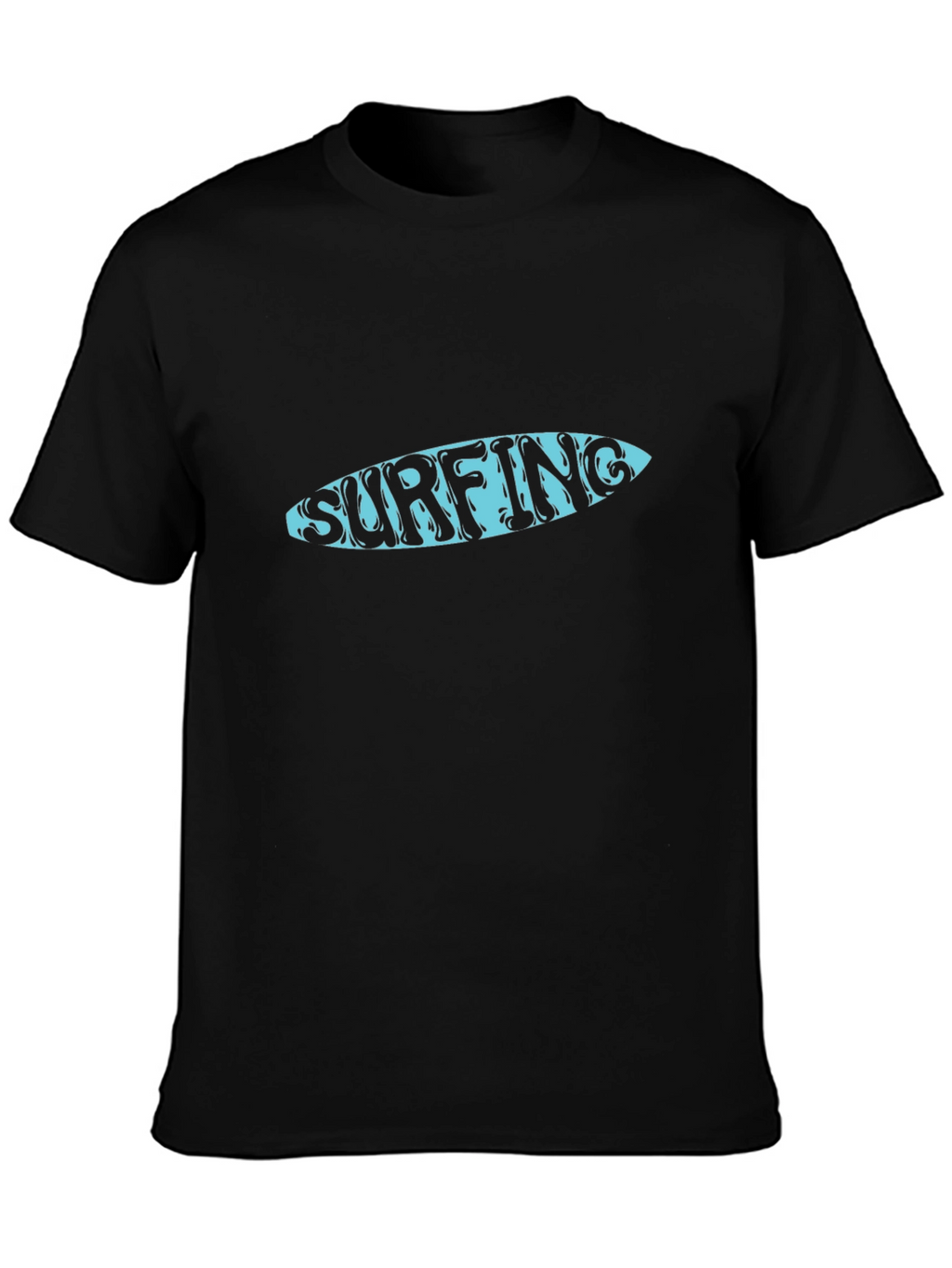 Surfing Graphic Black T-Shirt
