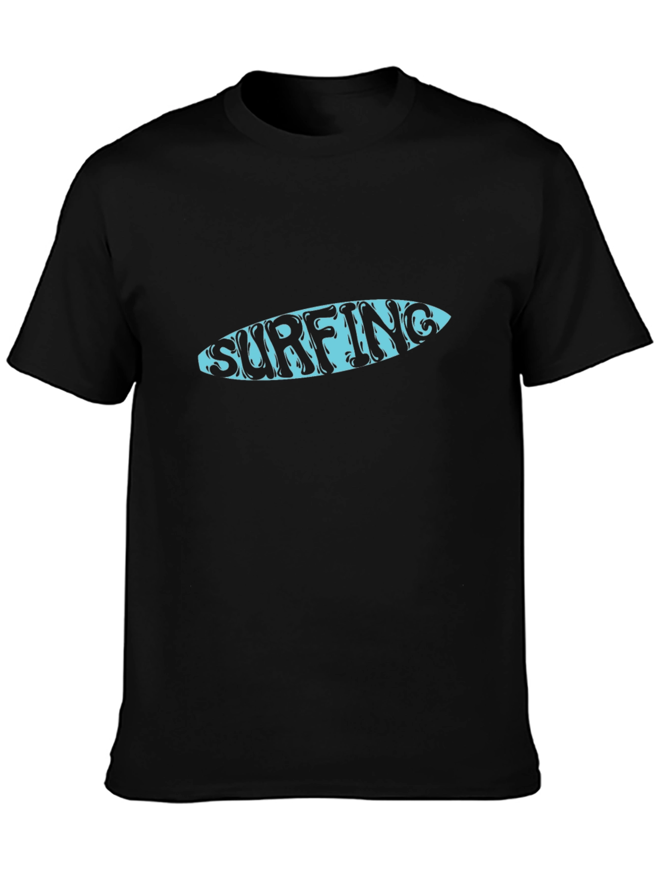 Surfing Graphic Black T-Shirt