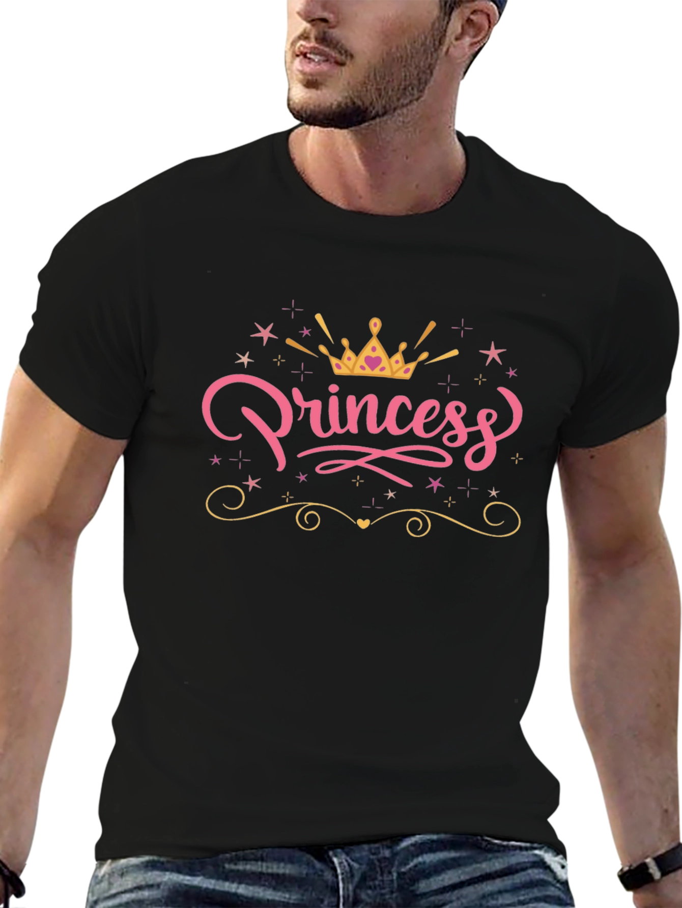 Princess Crown Graphic Black T-Shirt