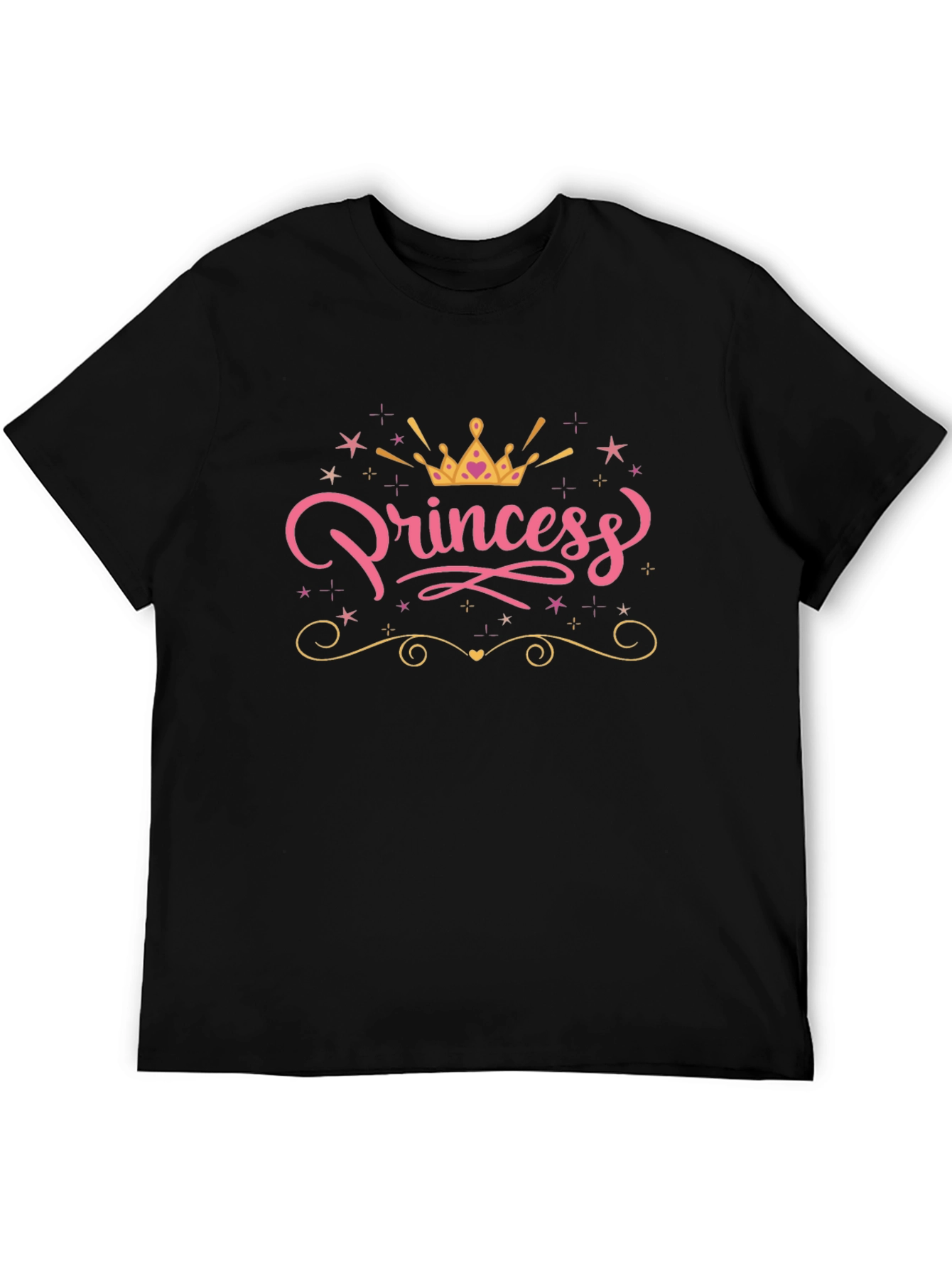 Princess Crown Graphic Black T-Shirt
