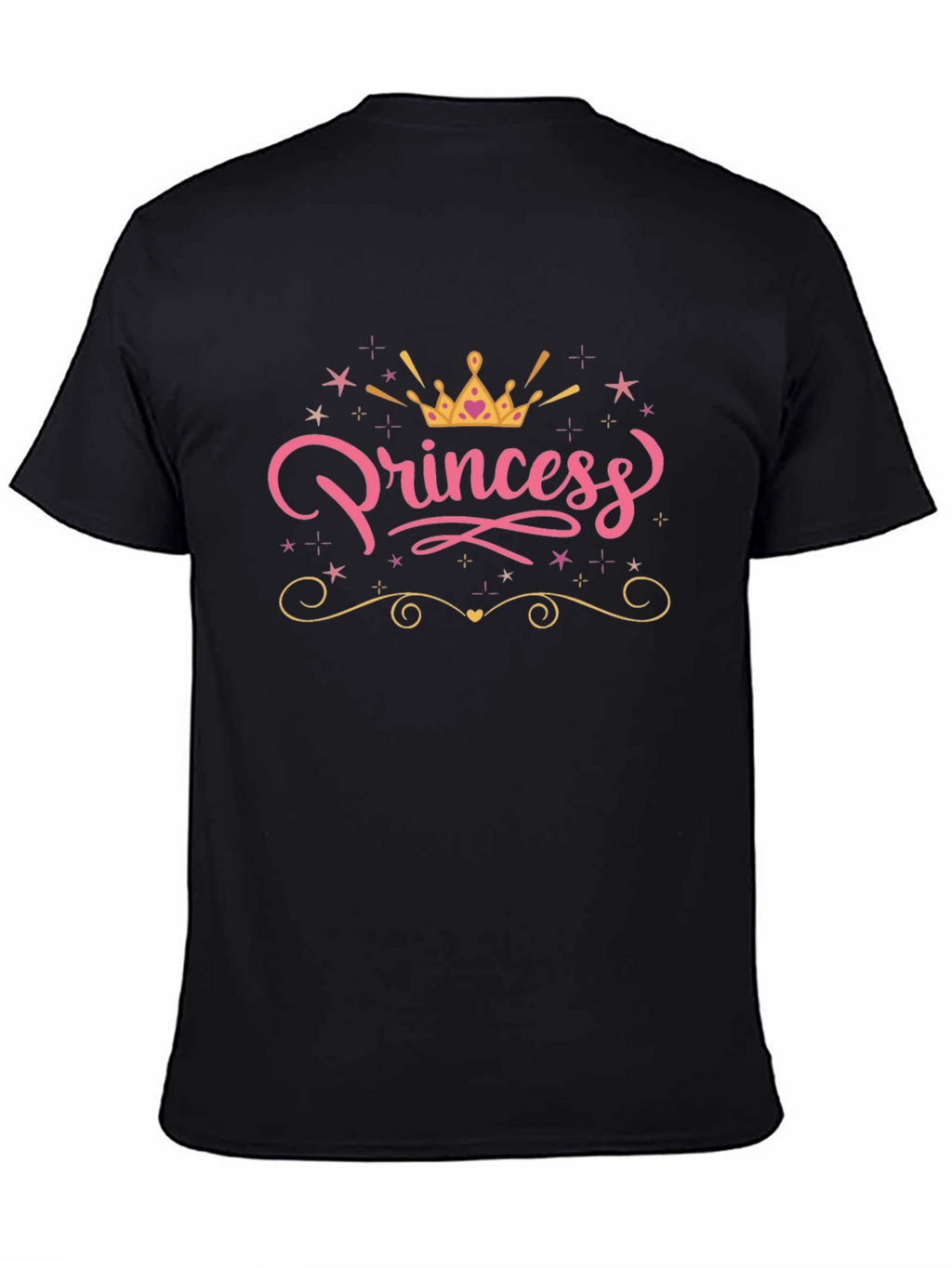 Princess Crown Graphic Black T-Shirt