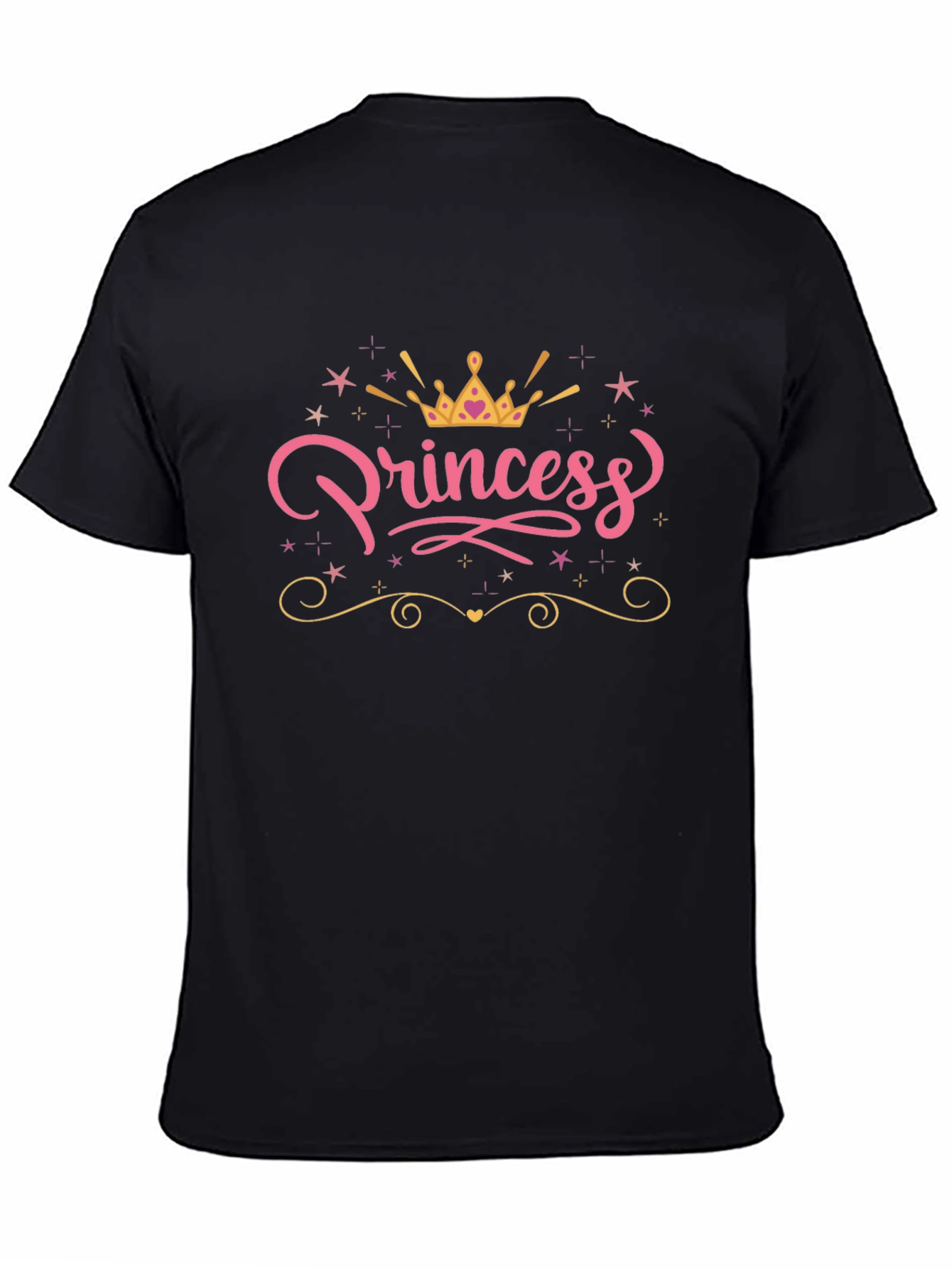 Princess Crown Graphic Black T-Shirt