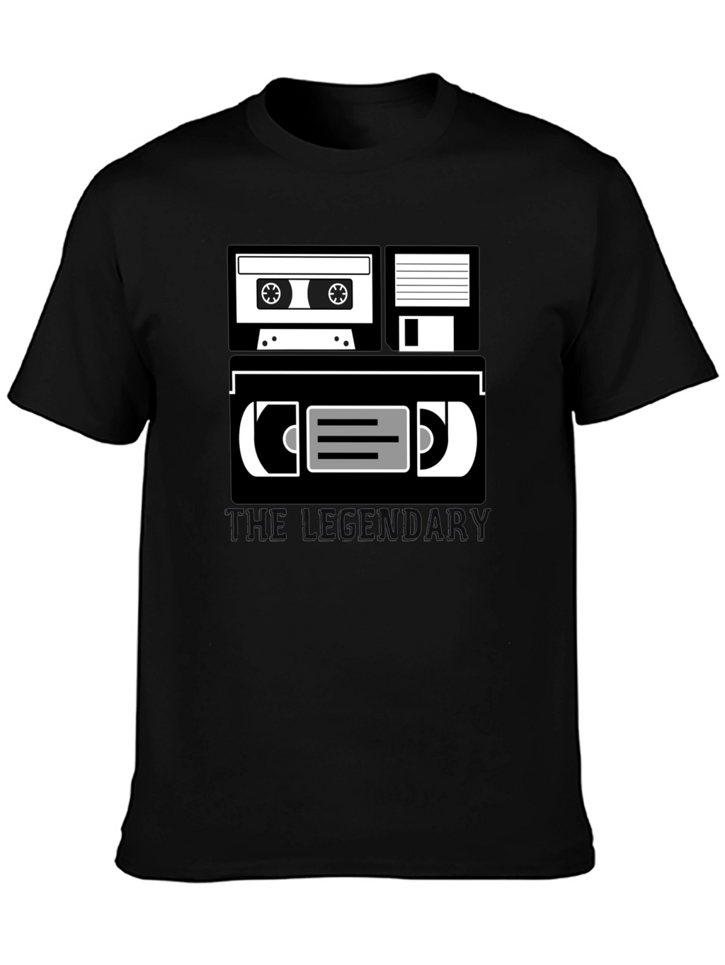 Retro Media T-Shirt - Cassette Floppy Disk VHS