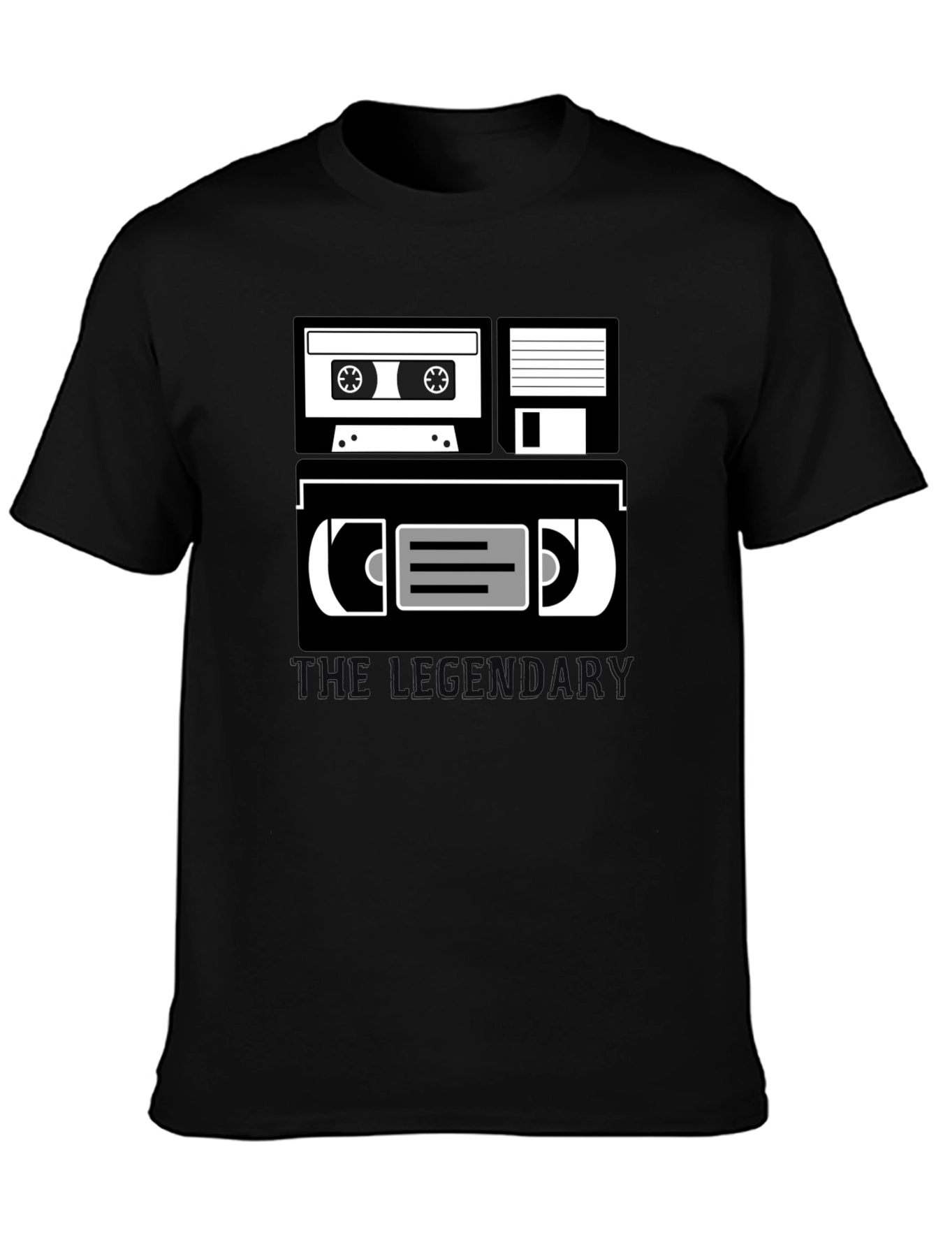 Retro Media T-Shirt - Cassette Floppy Disk VHS