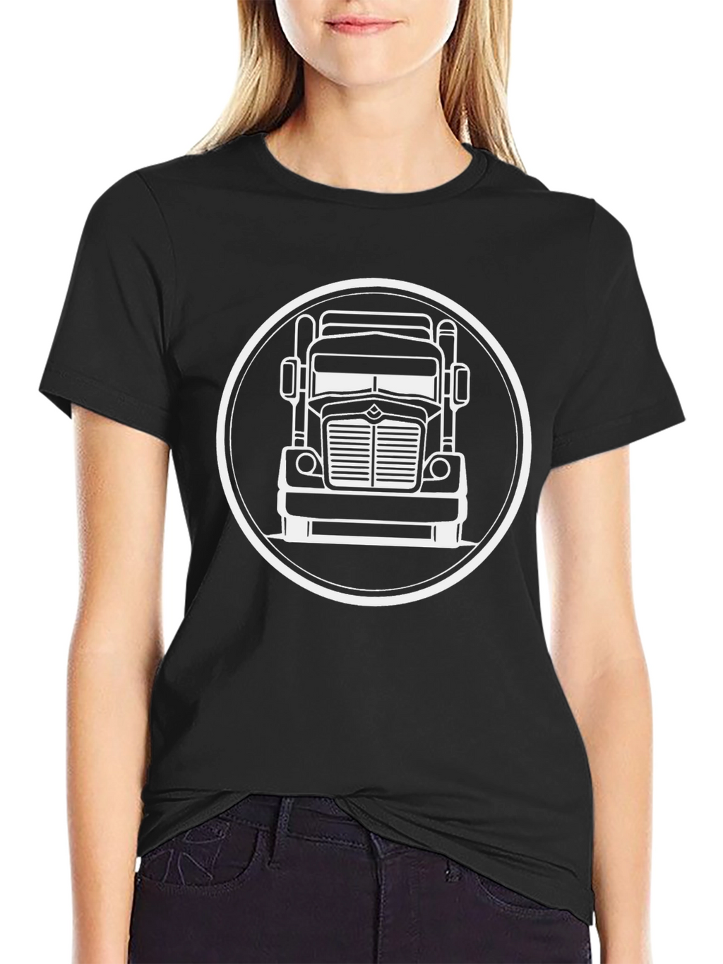 Truck Graphic T-Shirt - Black Crew Neck Tee